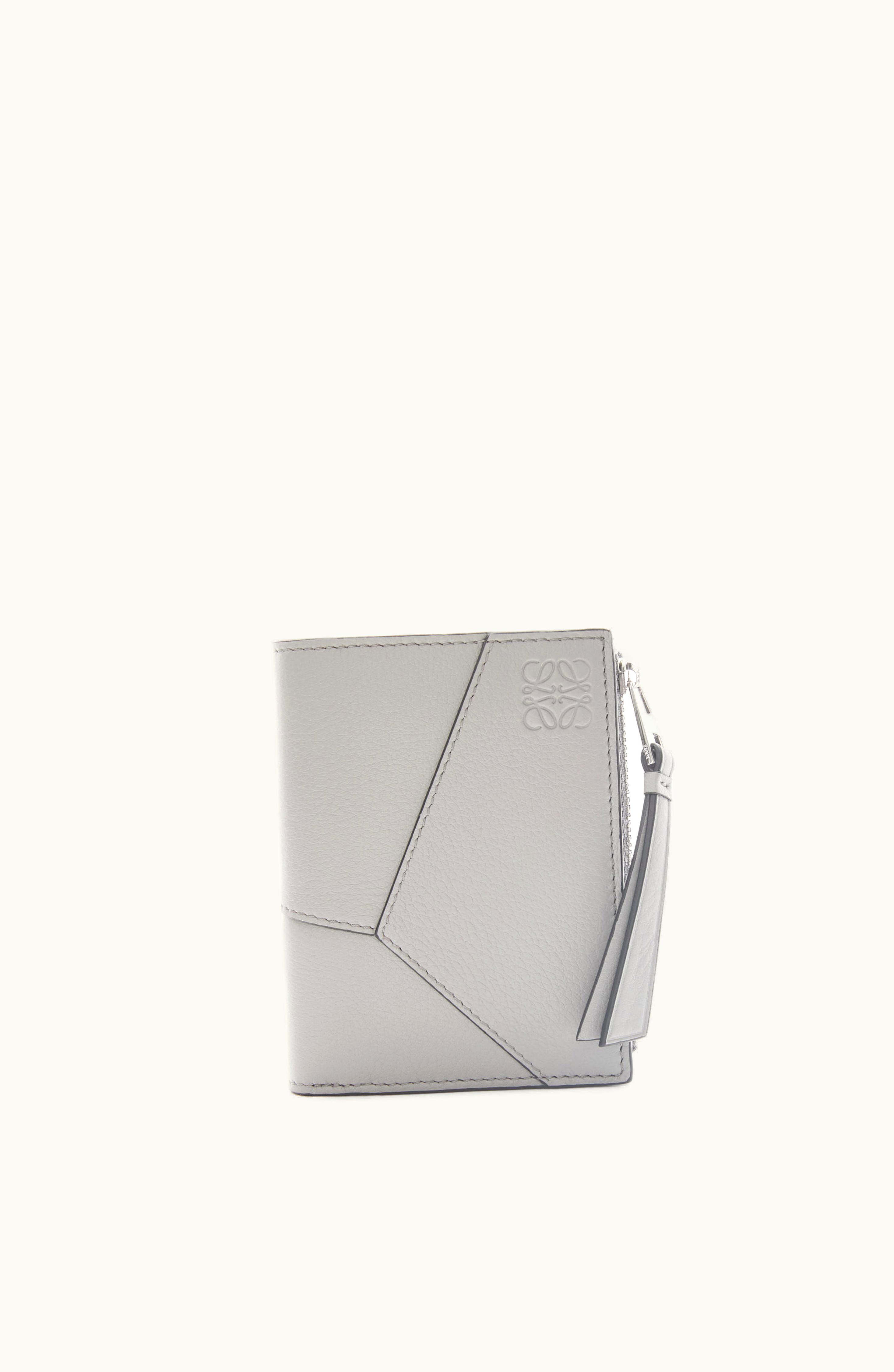 Loewe Loewe Puzzle Slim Compact Wallet In Classic Calfskin Asphalt Grey