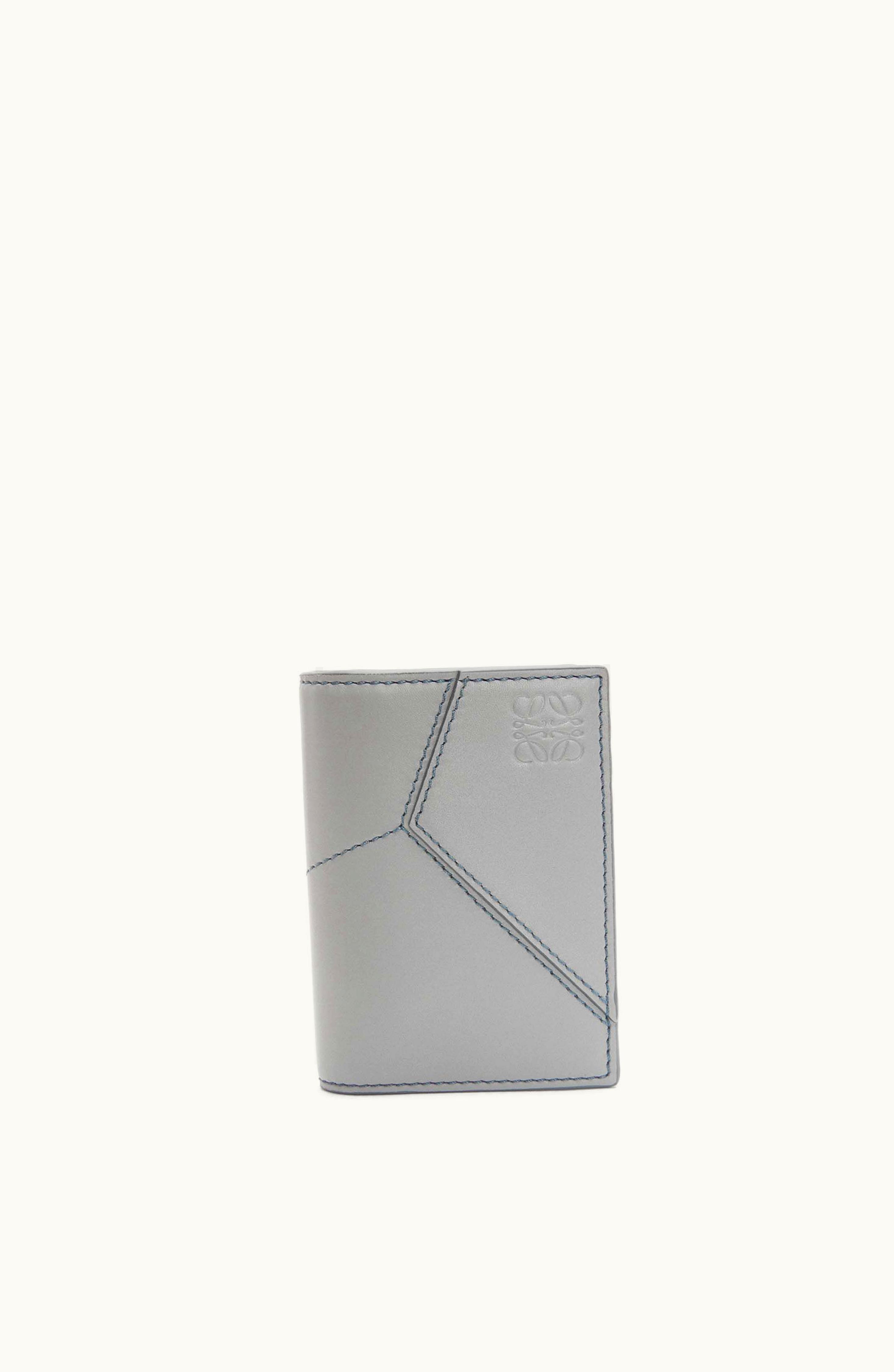Loewe Loewe Puzzle Stitches Bifold Cardholder In Smooth Calfskin Asphalt Grey
