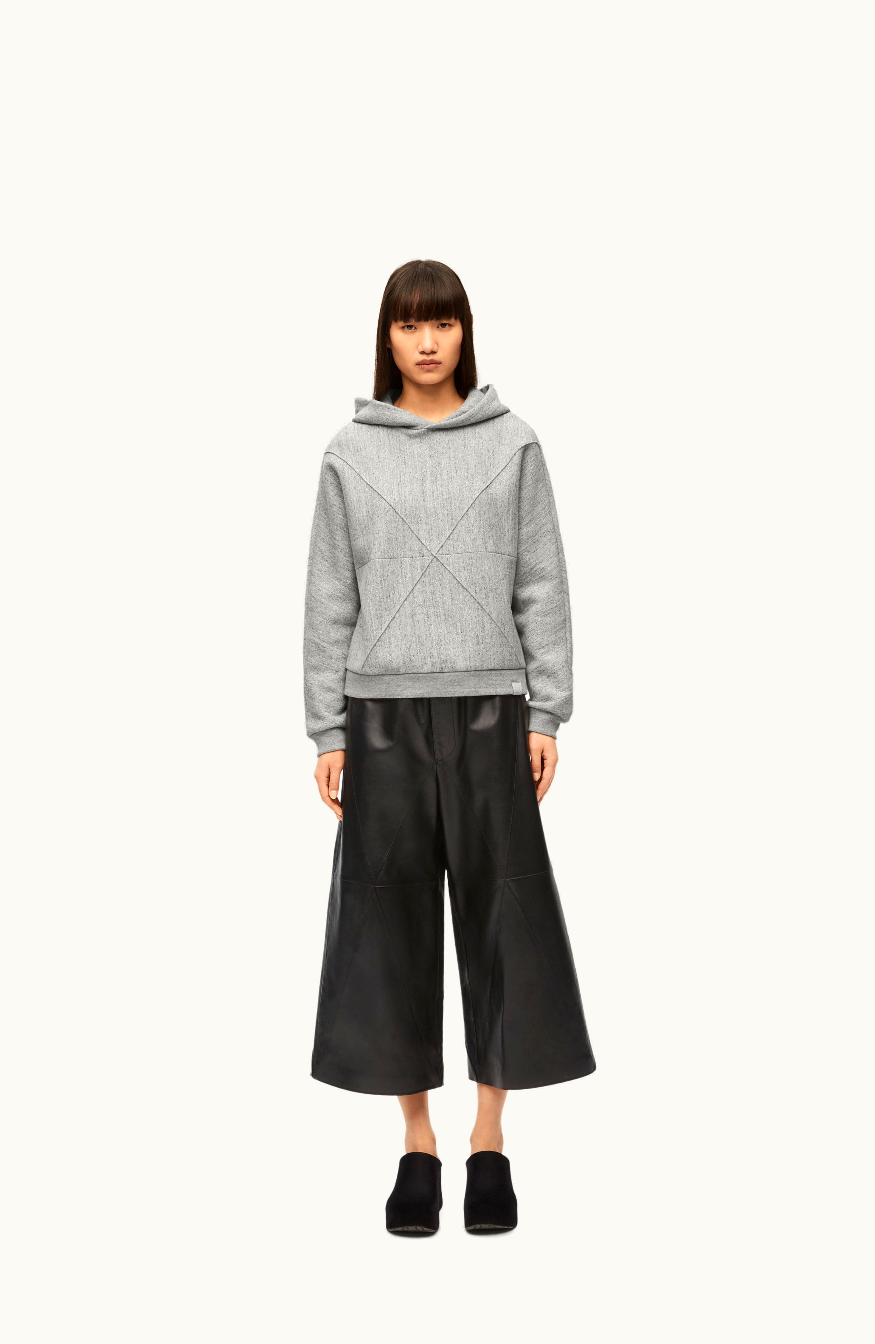 Loewe Loewe Puzzle Fold Regular Fit Hoodie In Cotton Light Grey