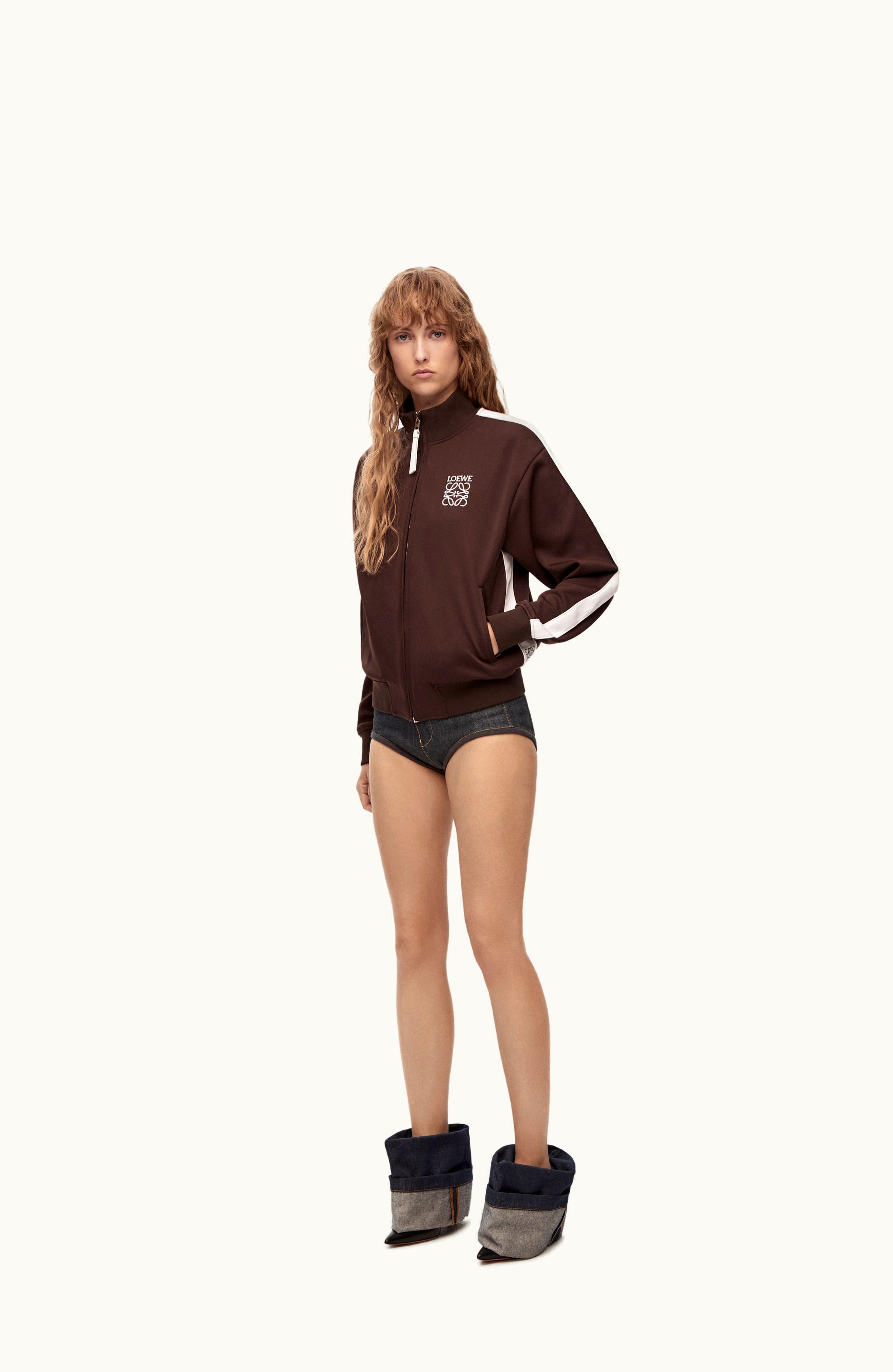 Loewe Loewe Tracksuit Jacket In Technical Jersey Chocolate Brown