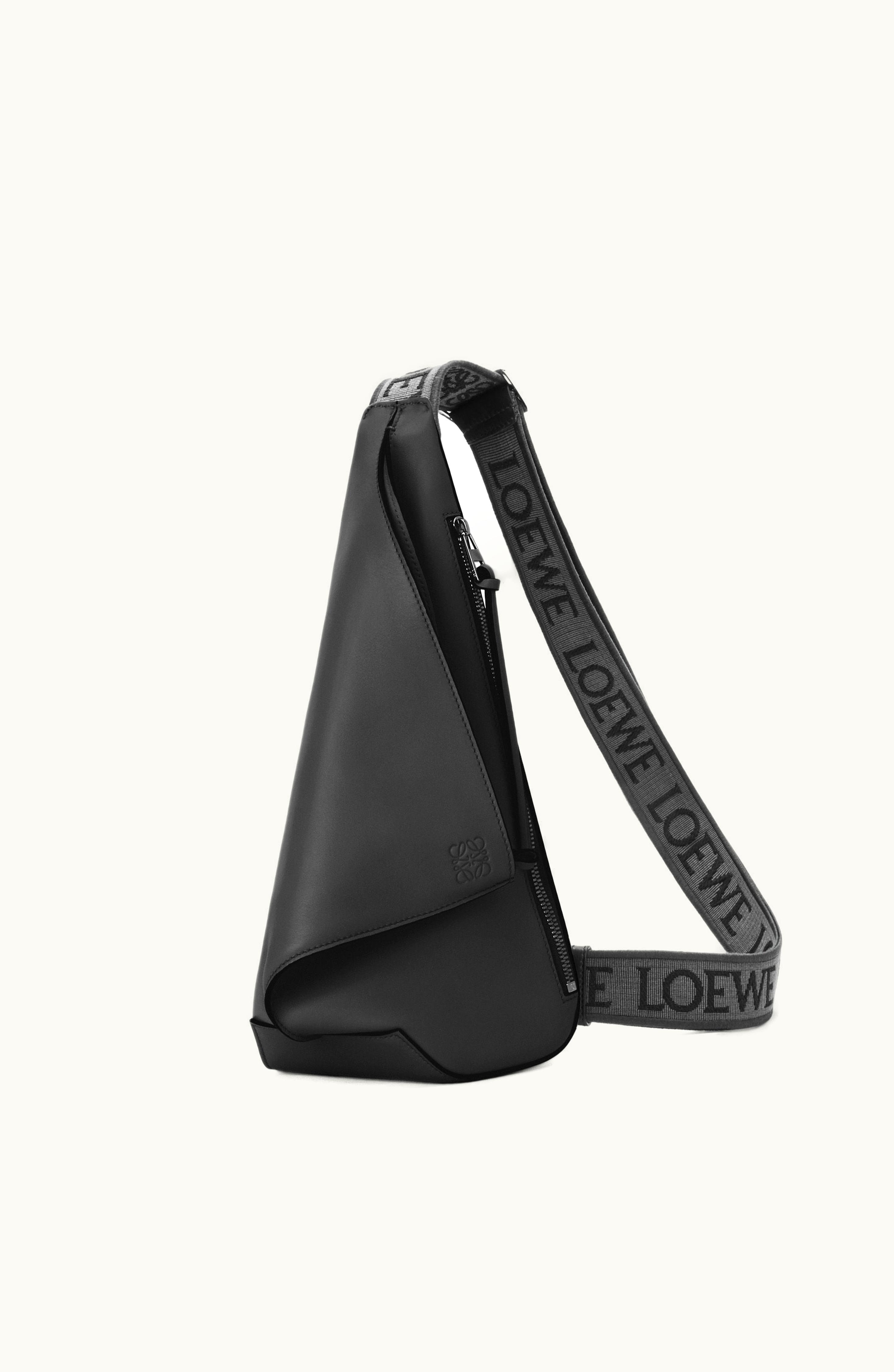 Loewe Loewe Anton Sling In Supple Smooth Calf And Jacquard Black