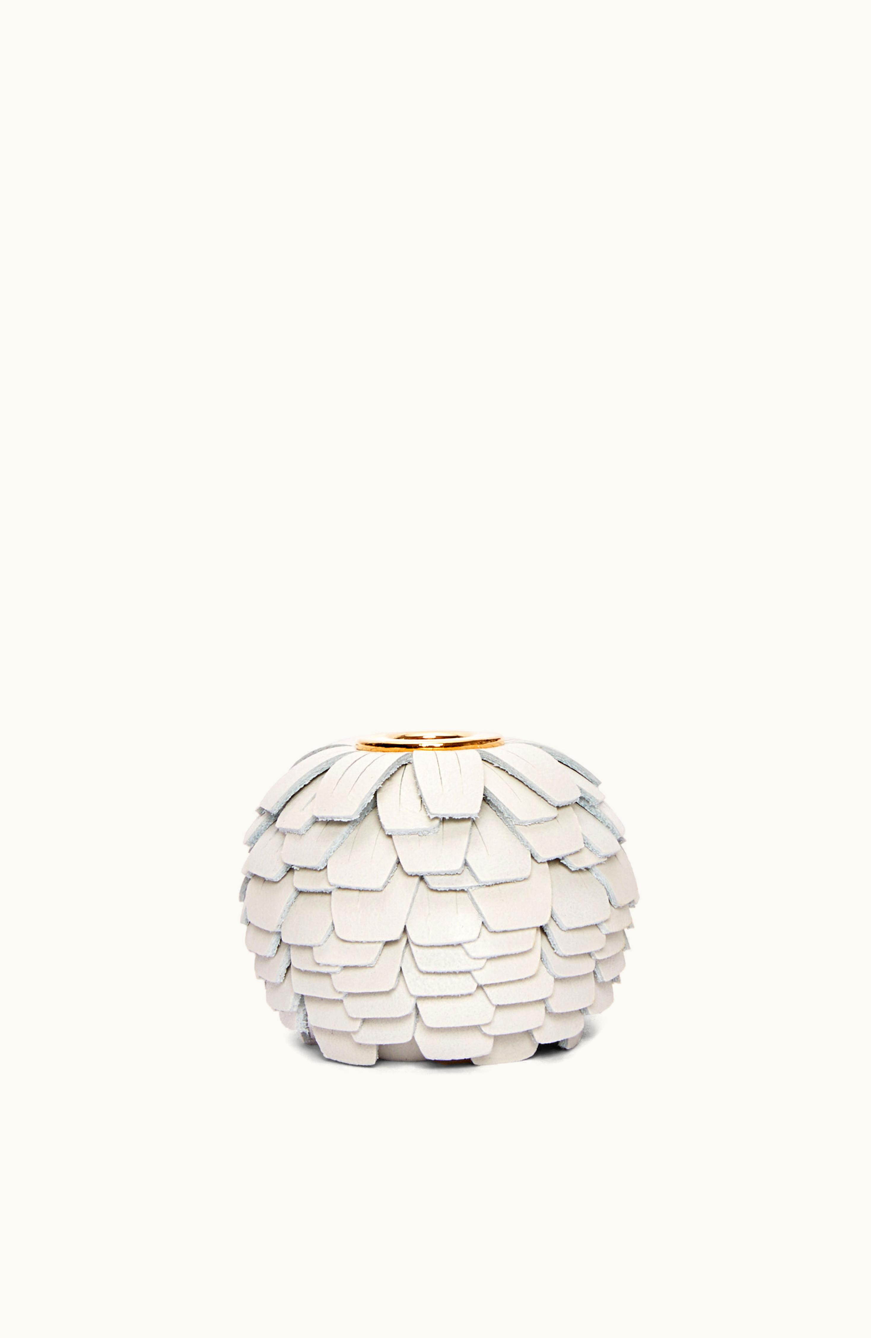 Loewe Loewe Small Flower Charm In Calfskin And Brass Soft White