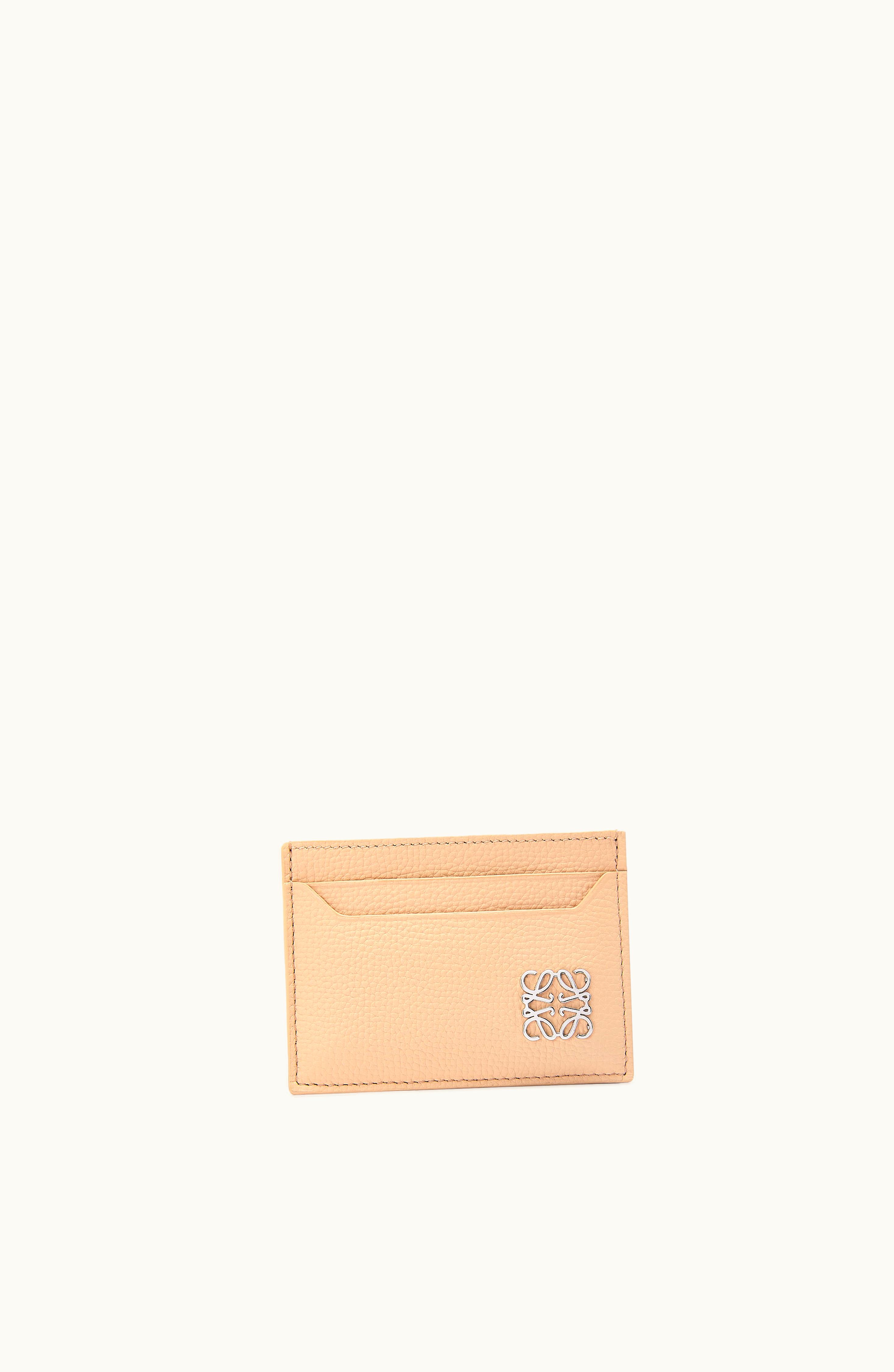 Loewe Loewe Anagram Plain Cardholder In Pebble Grain Calfskin Nude