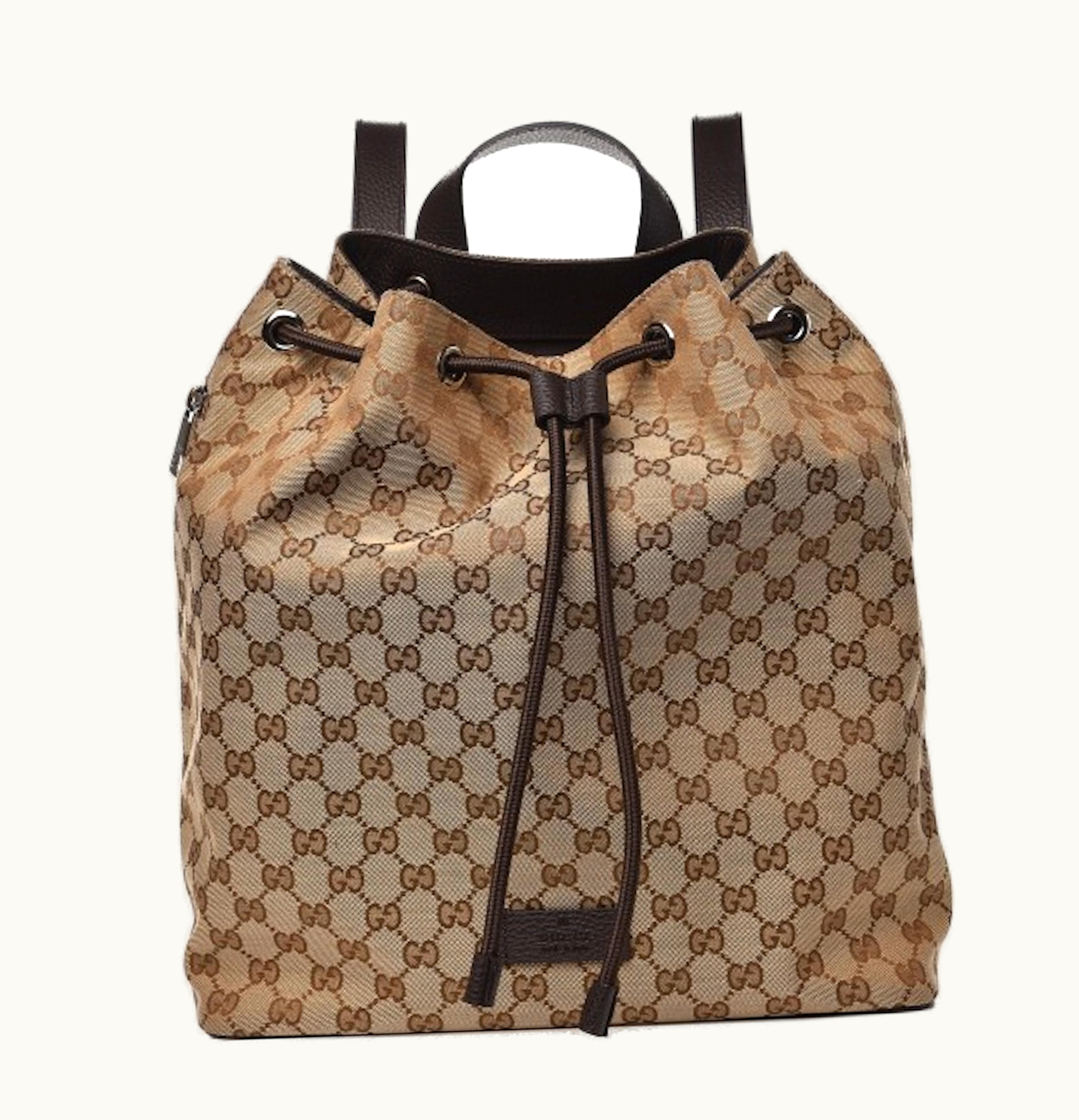 Gucci Gucci Backpack Draw String Monogram GG Canvas Beige