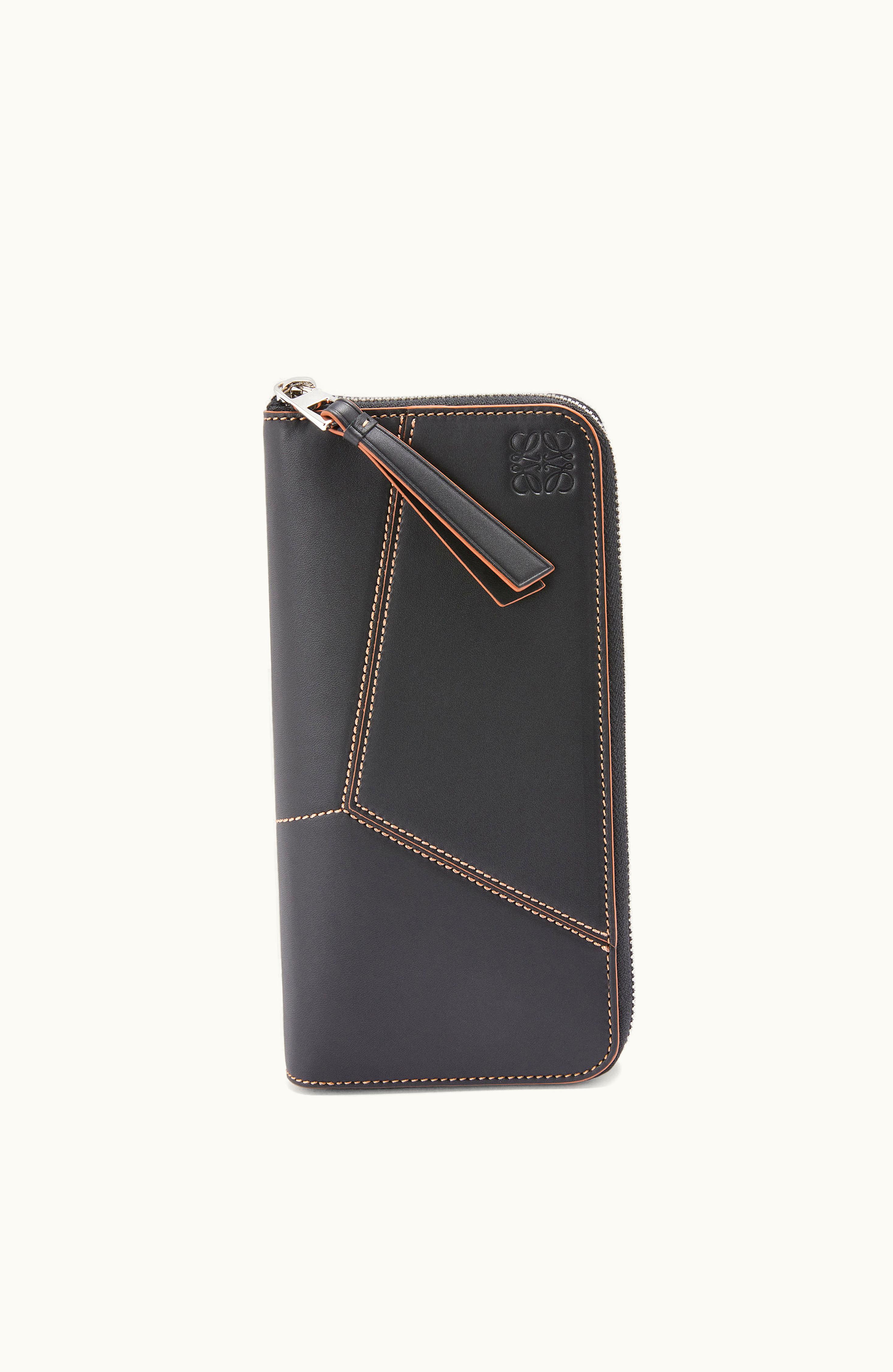 Loewe Loewe Puzzle Stitches Open Wallet In Smooth Calfskin Black