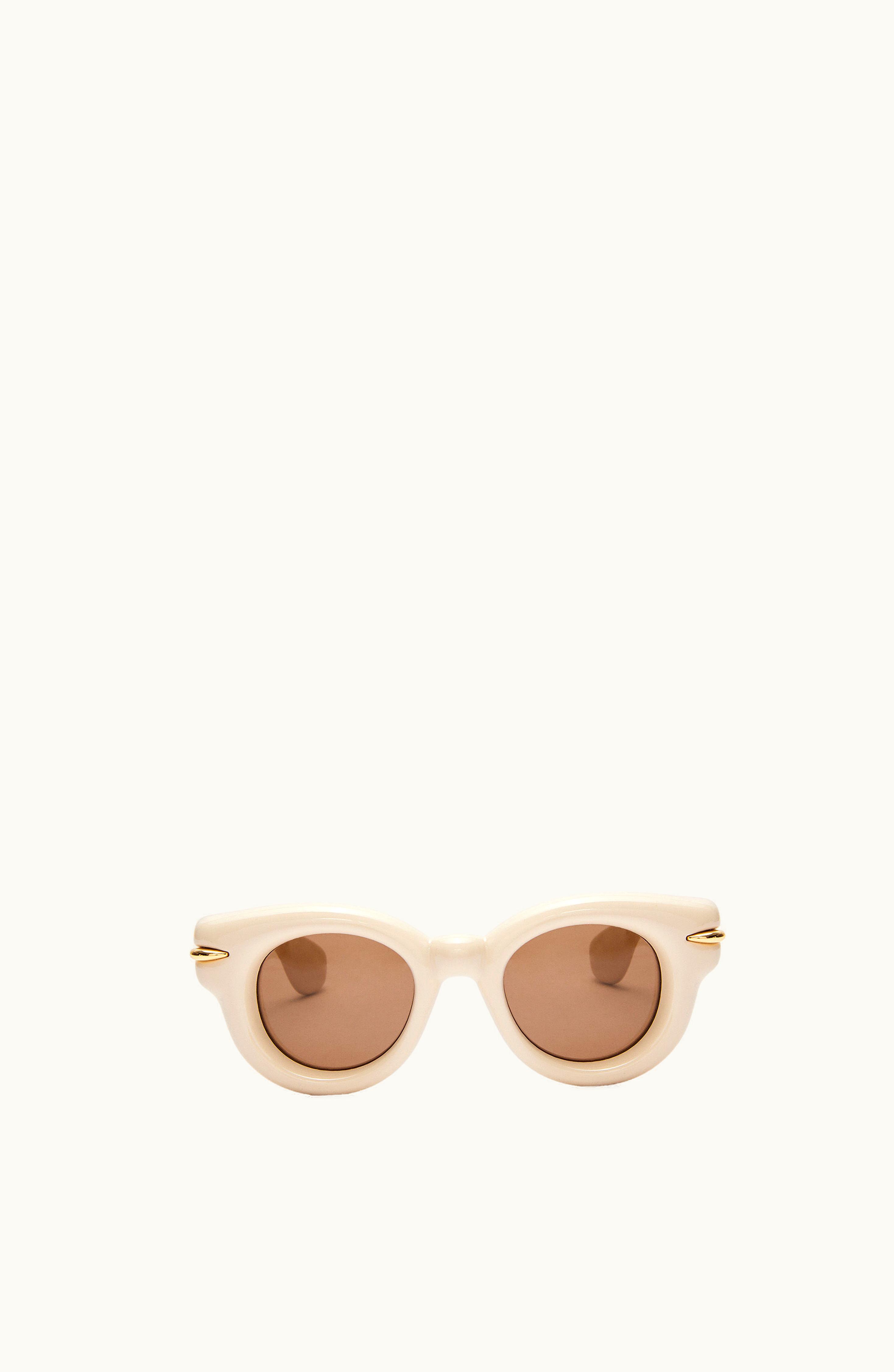Loewe Loewe Inflated Round Sunglasses In Nylon Ivory / Brown