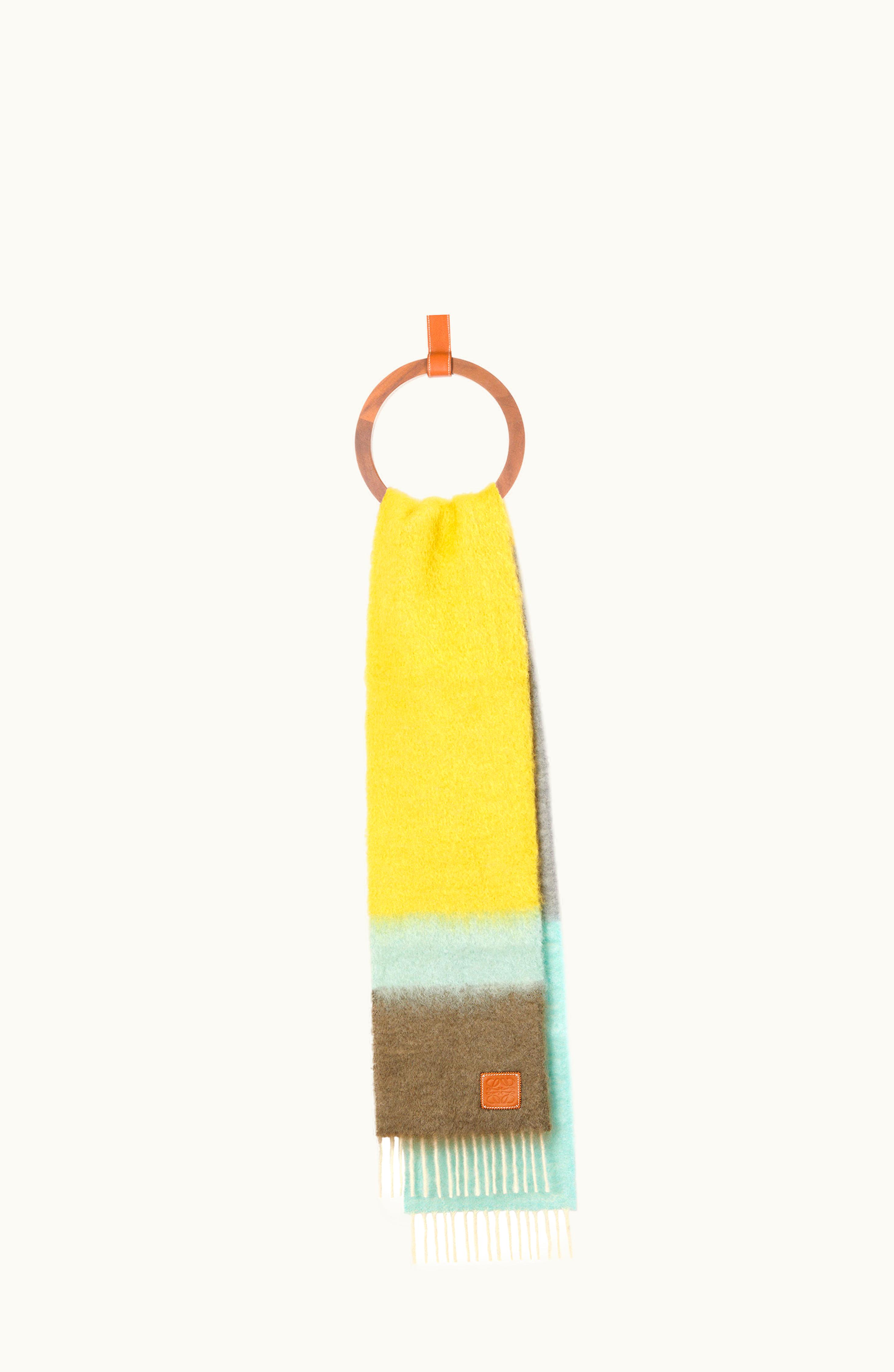 Loewe Loewe Stripe Scarf In Wool And Mohair Grey