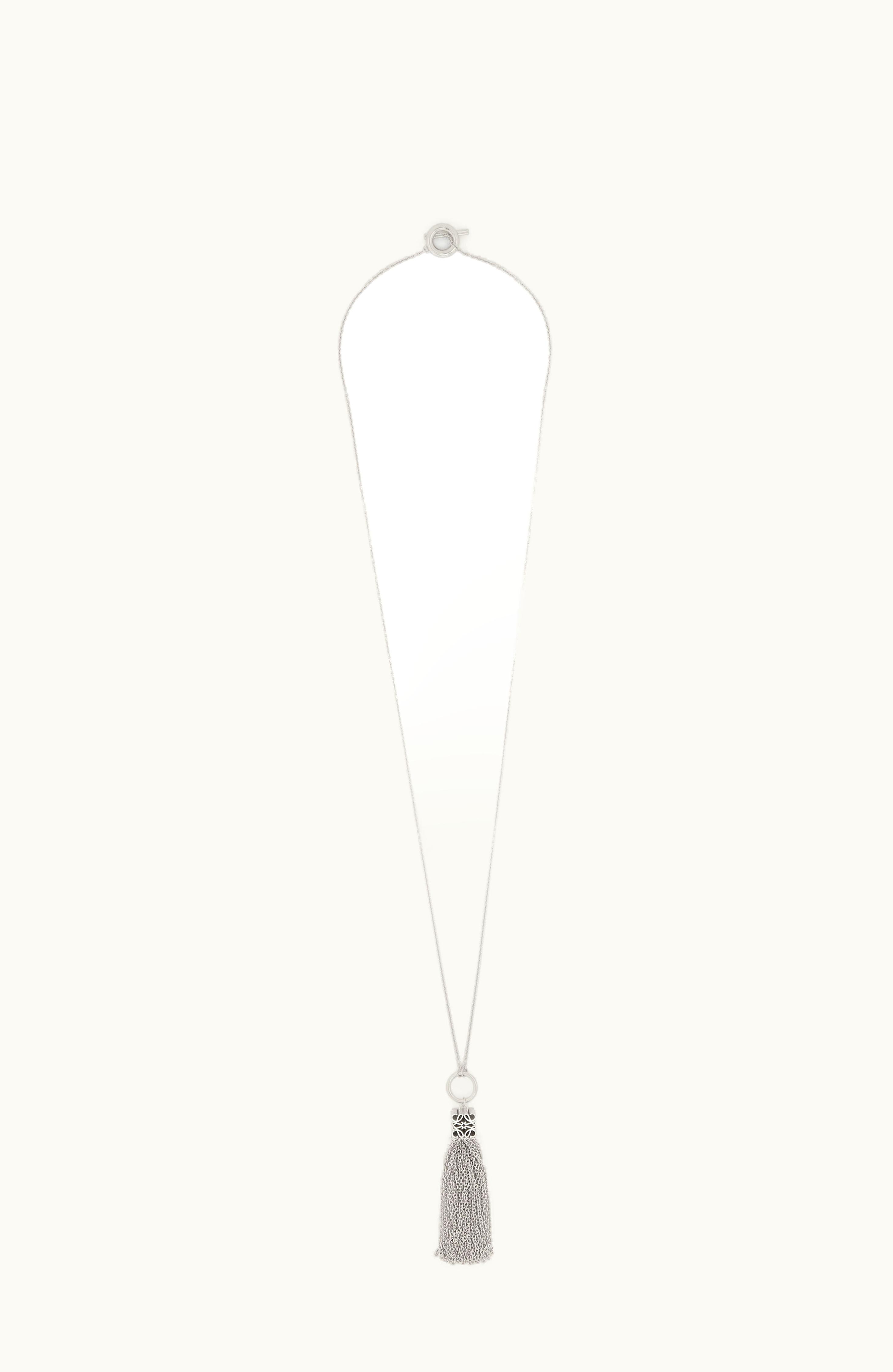 Loewe Loewe Anagram Fringe Necklace In Sterling Silver Silver