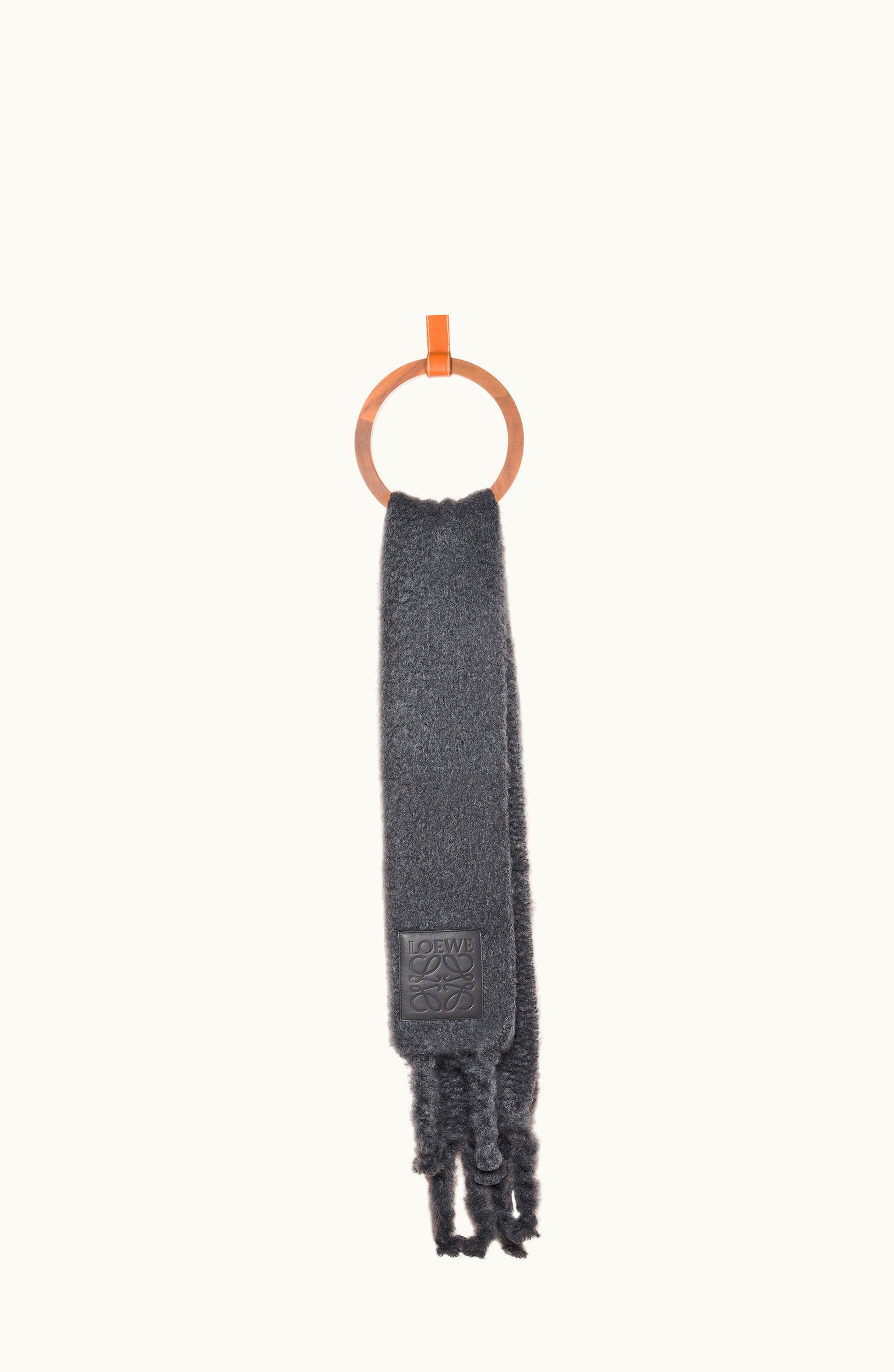 Loewe Loewe Scarf In Wool And Mohair Dark Grey