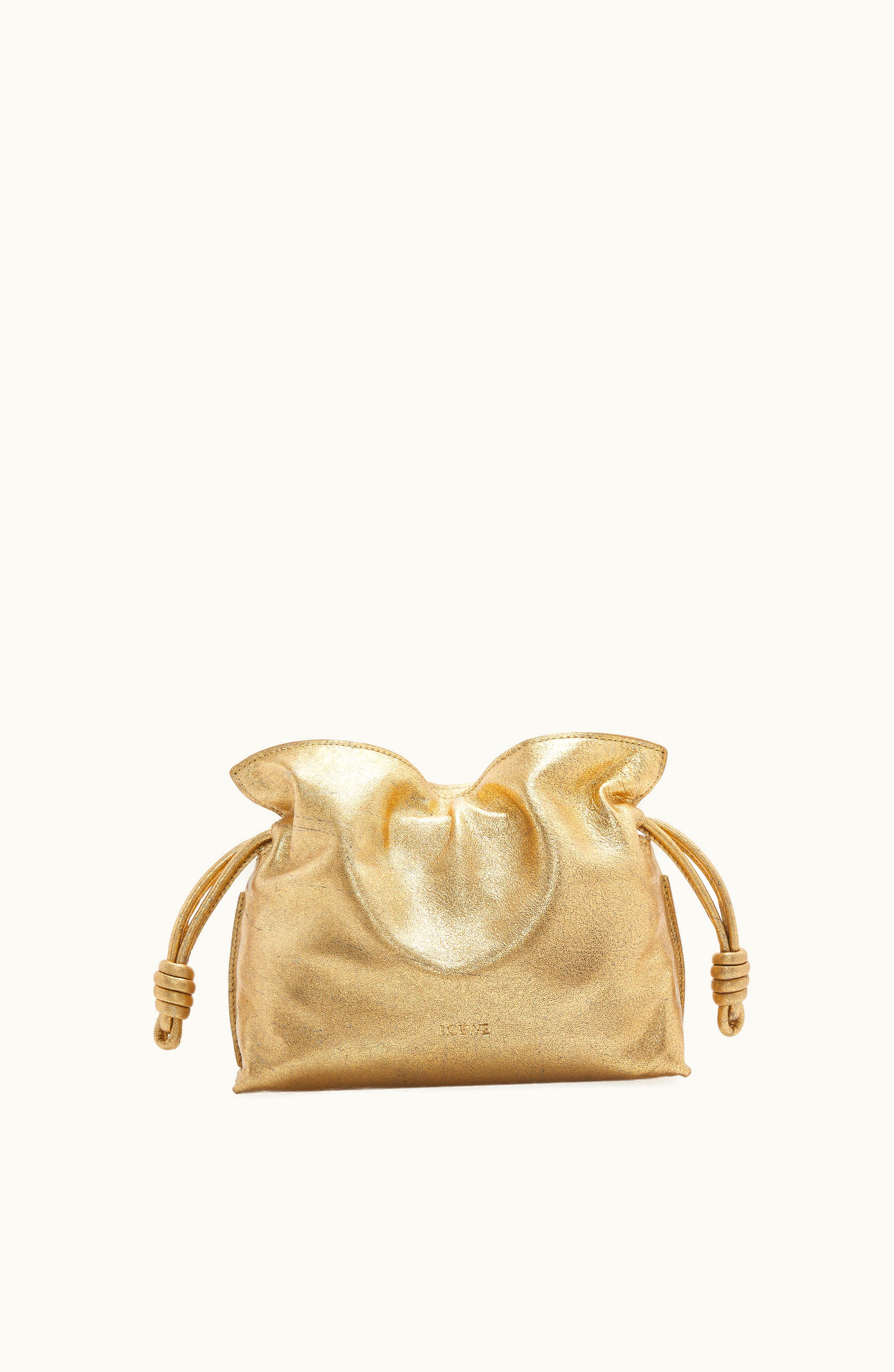 Loewe Loewe Mini Flamenco Clutch Mini In Metallic Lambskin Gold