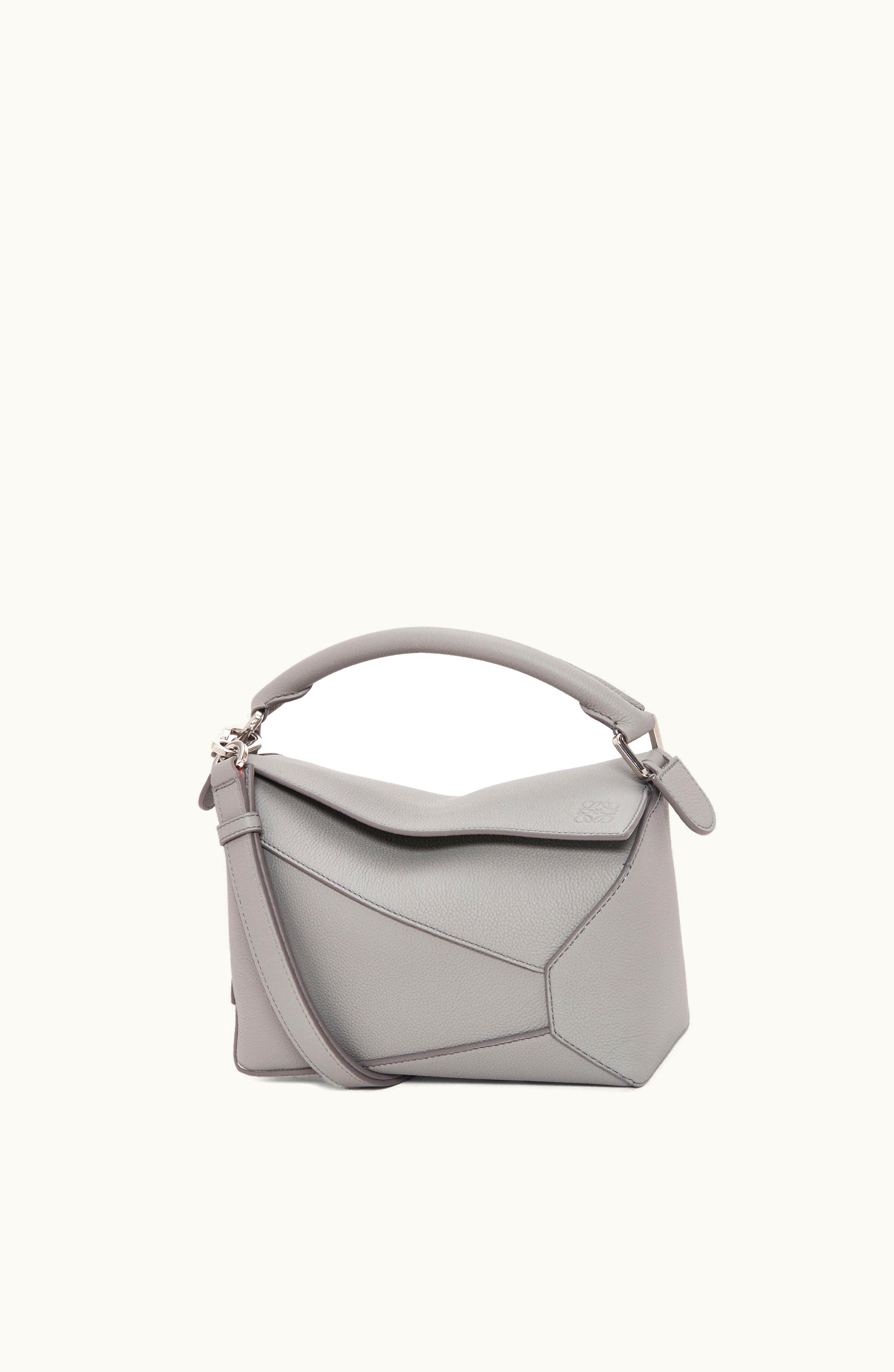 Loewe Loewe Small Puzzle Bag In Soft Grained Calfskin Pearl Grey