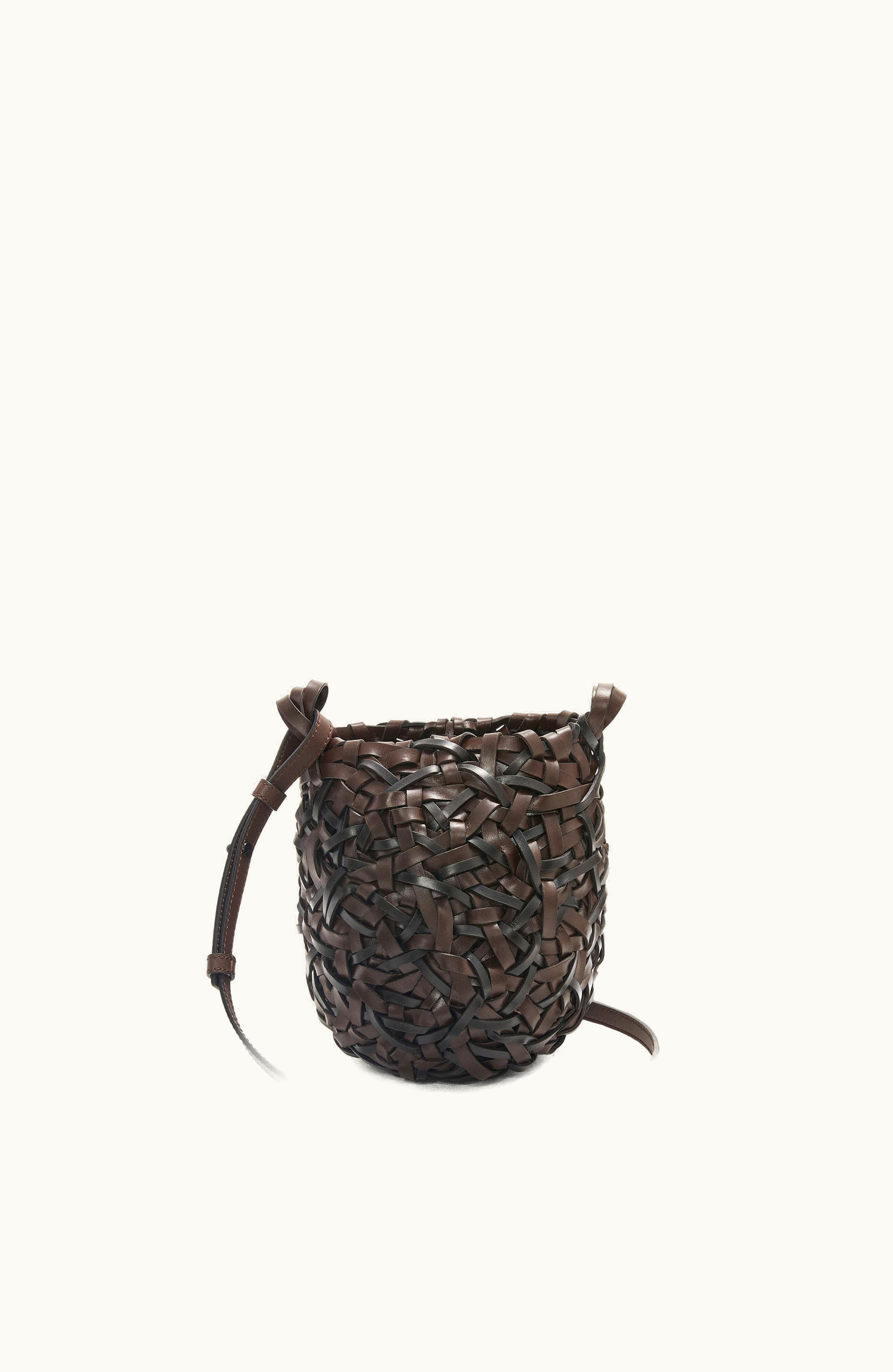 Loewe Loewe Small Nest Basket Bag In Calfskin Chestnut / Black