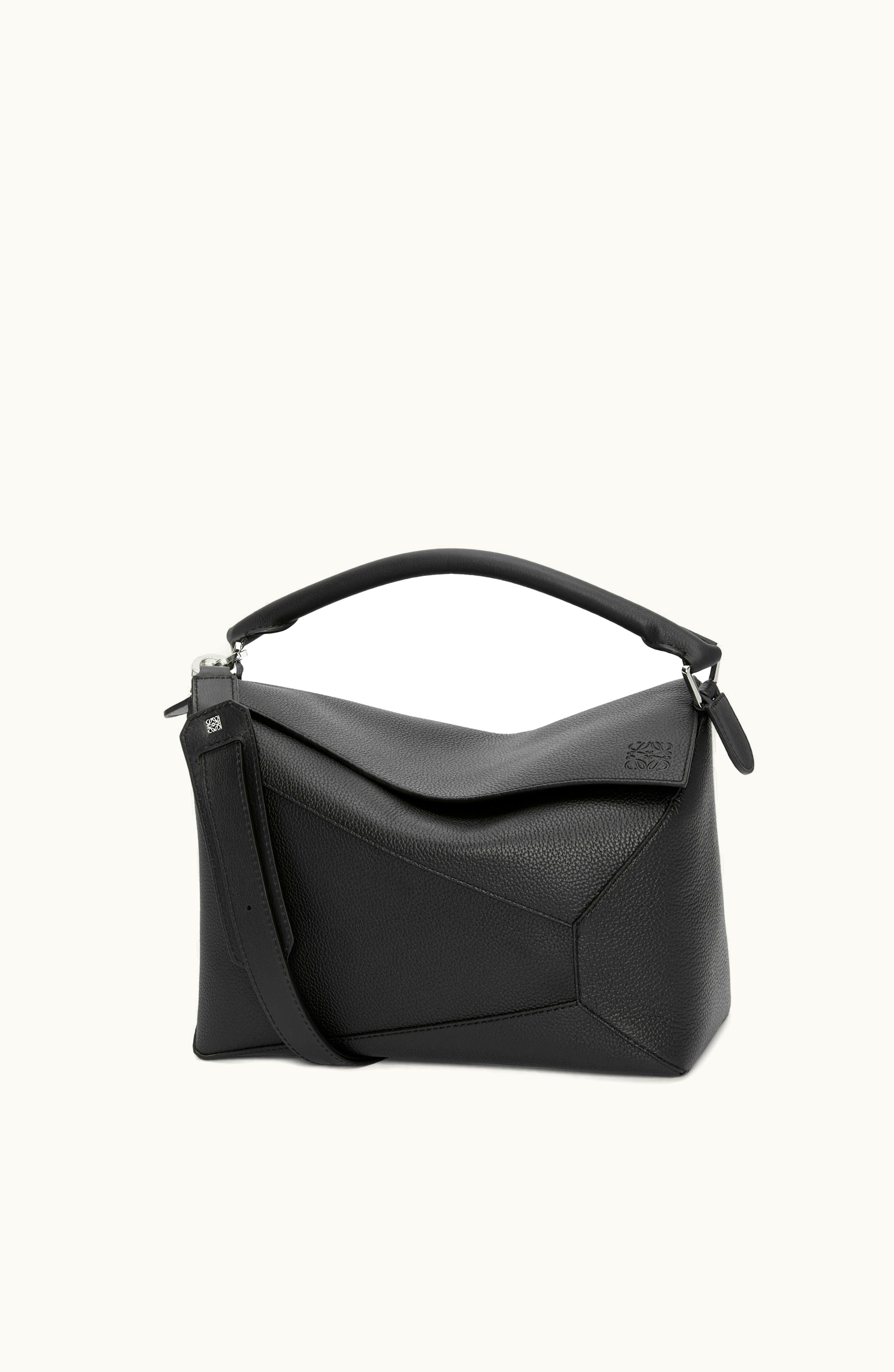 Loewe LOEWE Puzzle Large Bag In Grained Calfskin Black