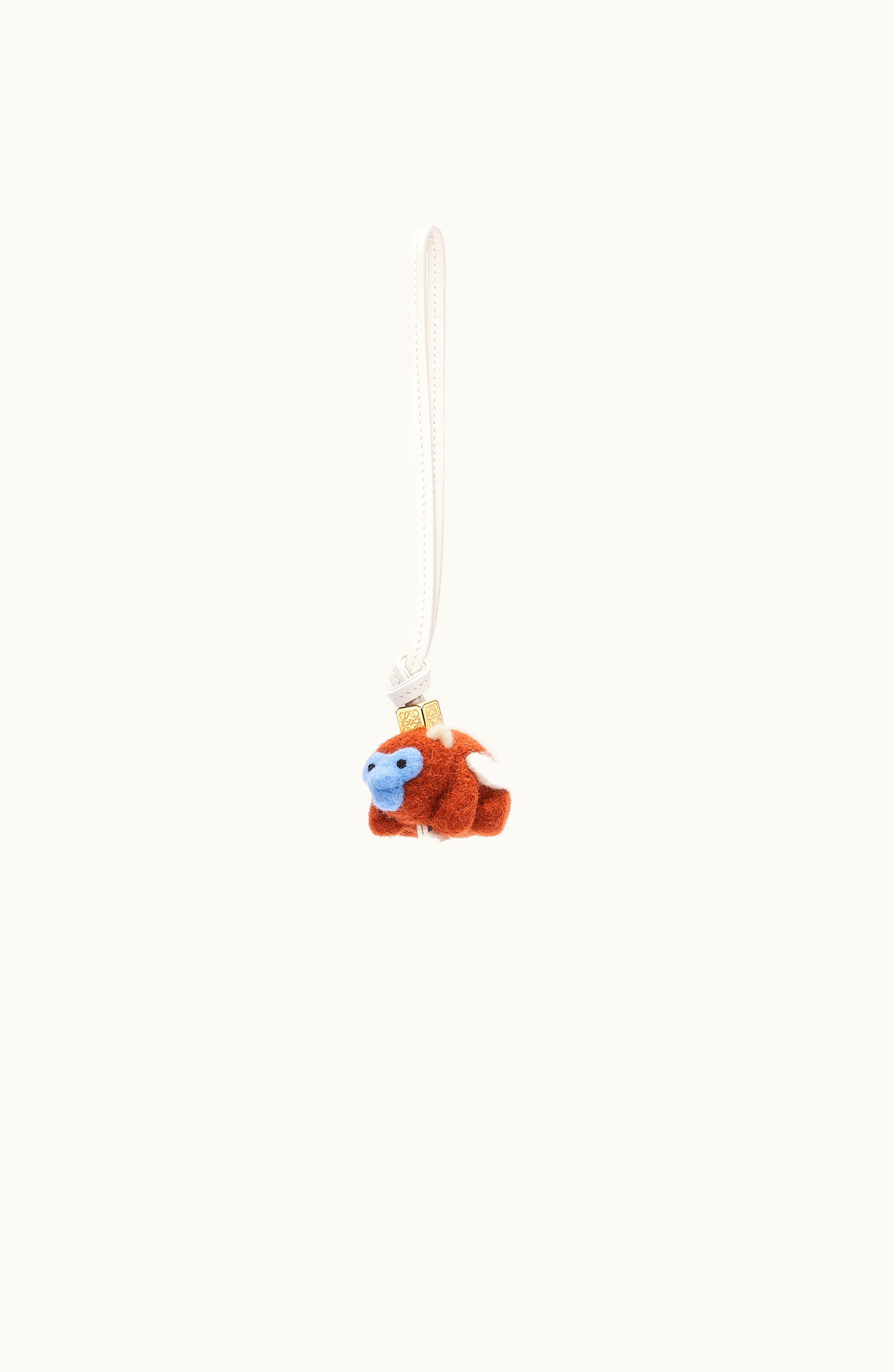 Loewe Loewe Monkey Charm In Felt And Calfskin Orange / Lilac