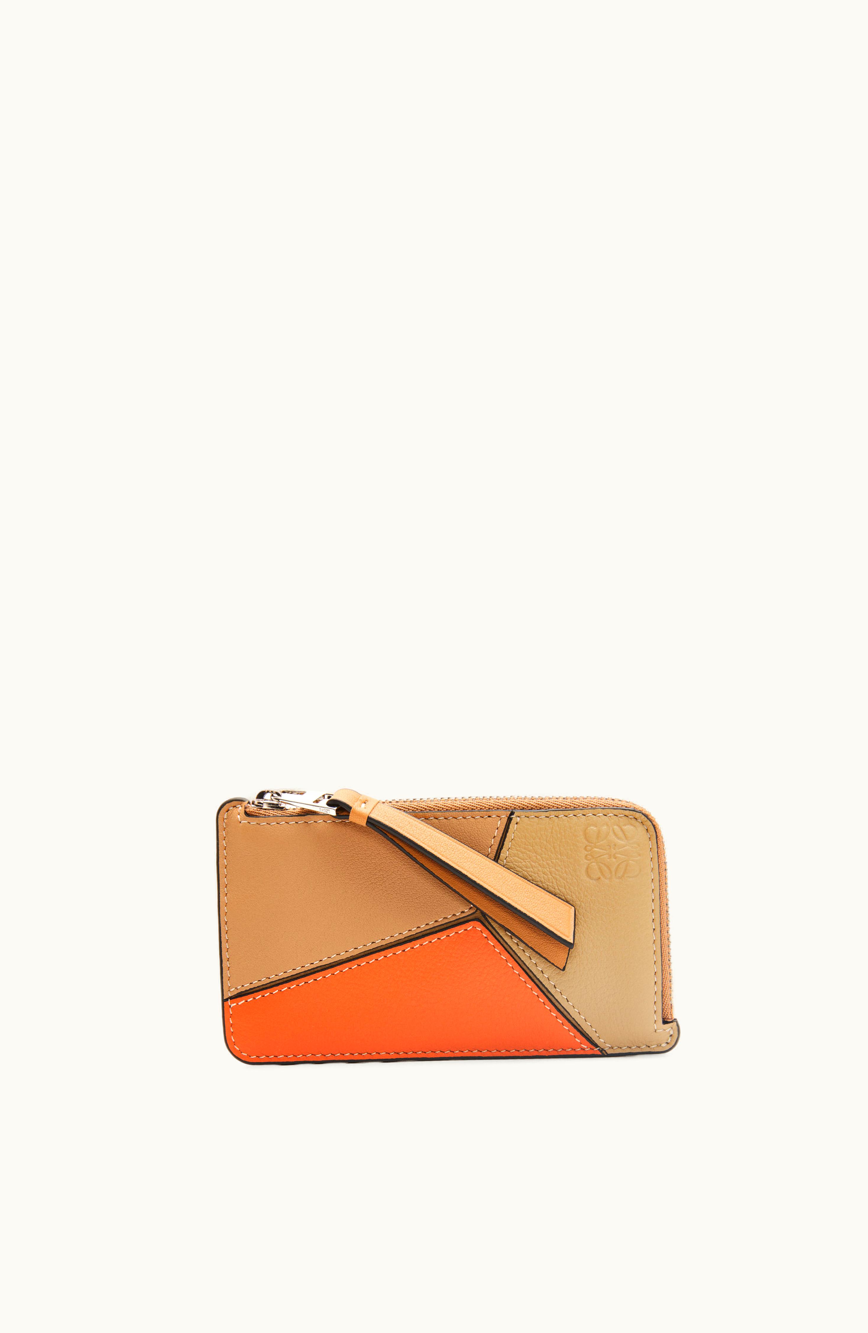 Loewe Loewe Puzzle Coin Cardholder In Classic Calfskin Warm Desert / Orange