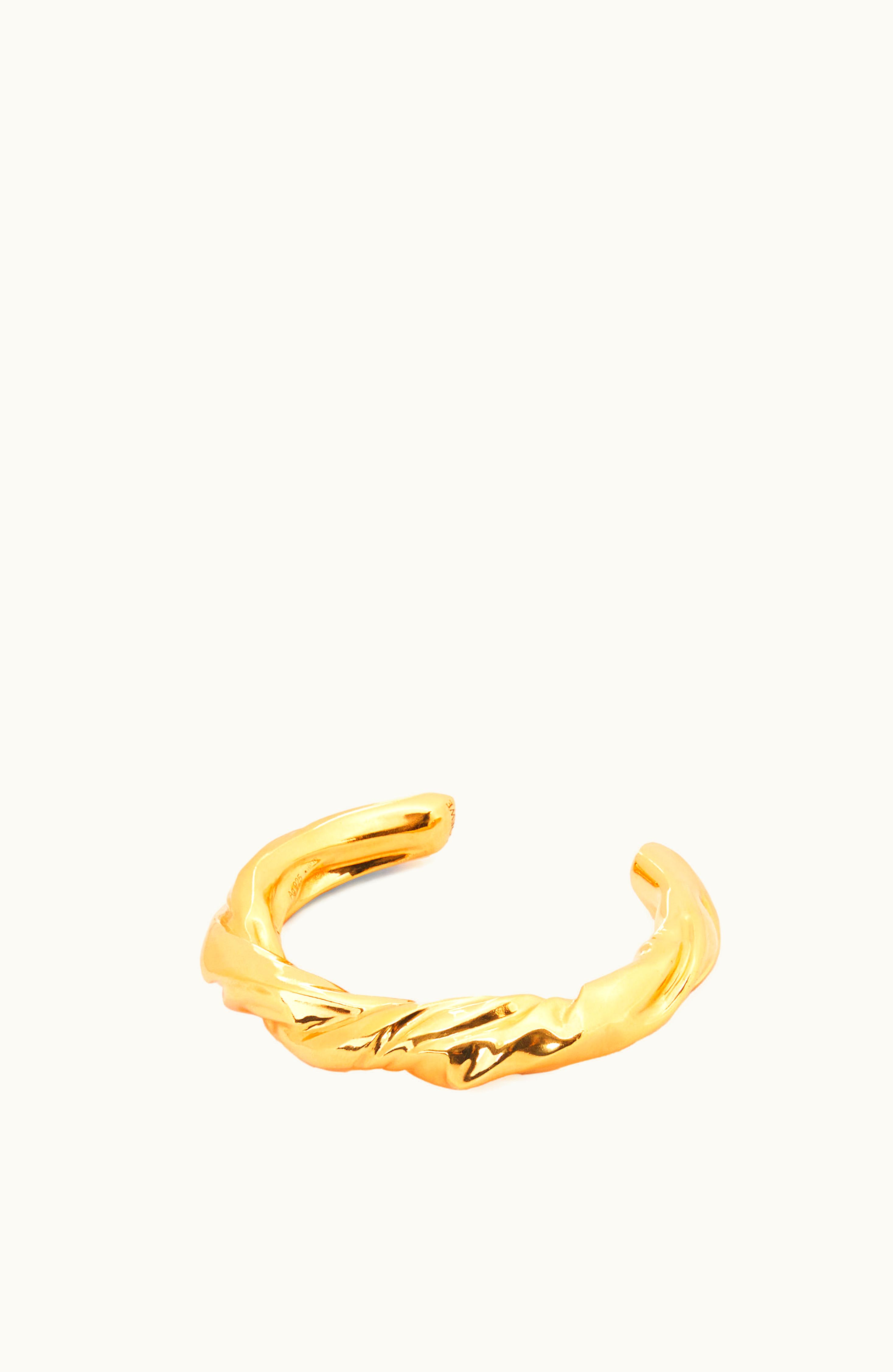 Loewe Loewe Small Nappa Twist Cuff In Sterling Silver Gold