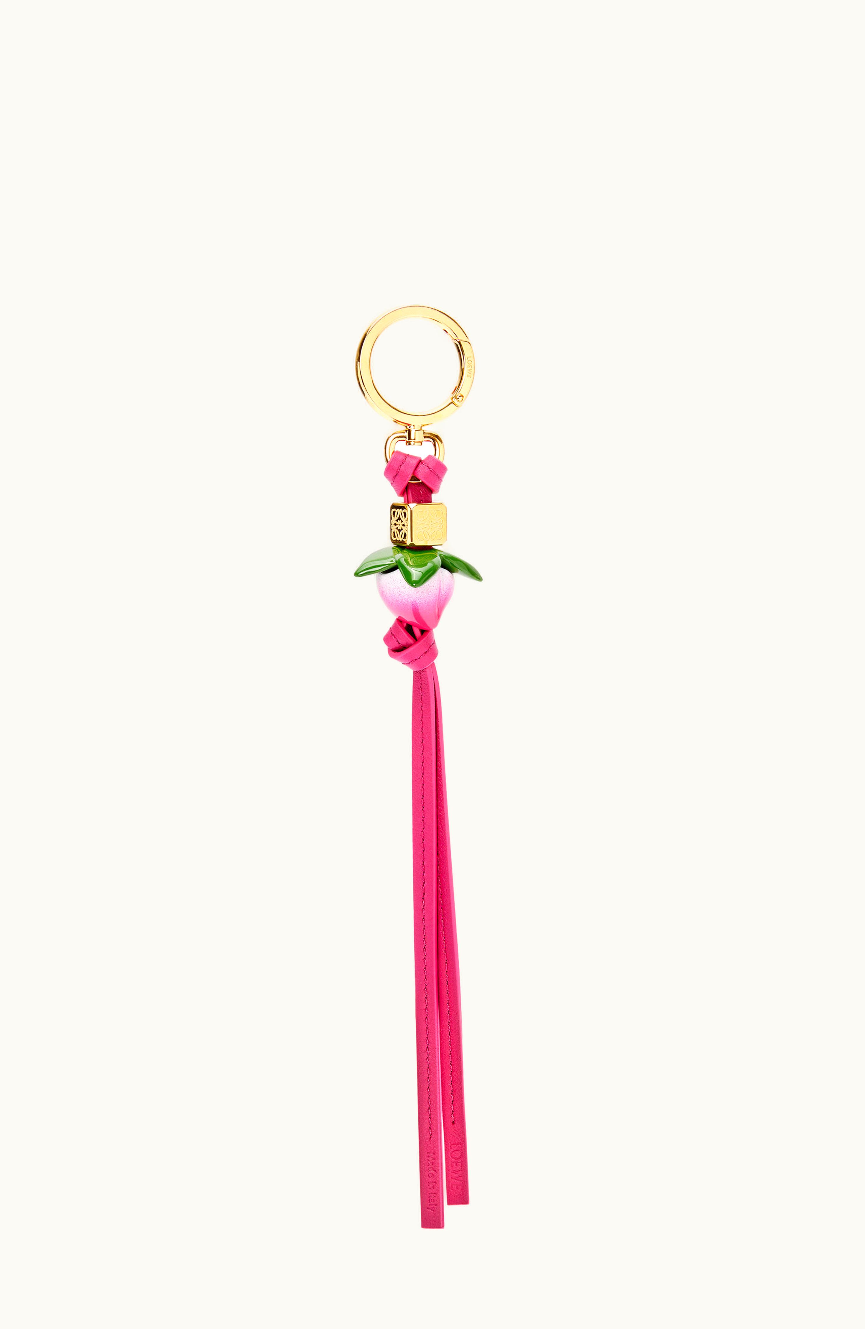 Loewe Loewe Peach Charm From Calfskin And Brass Peach Bloom