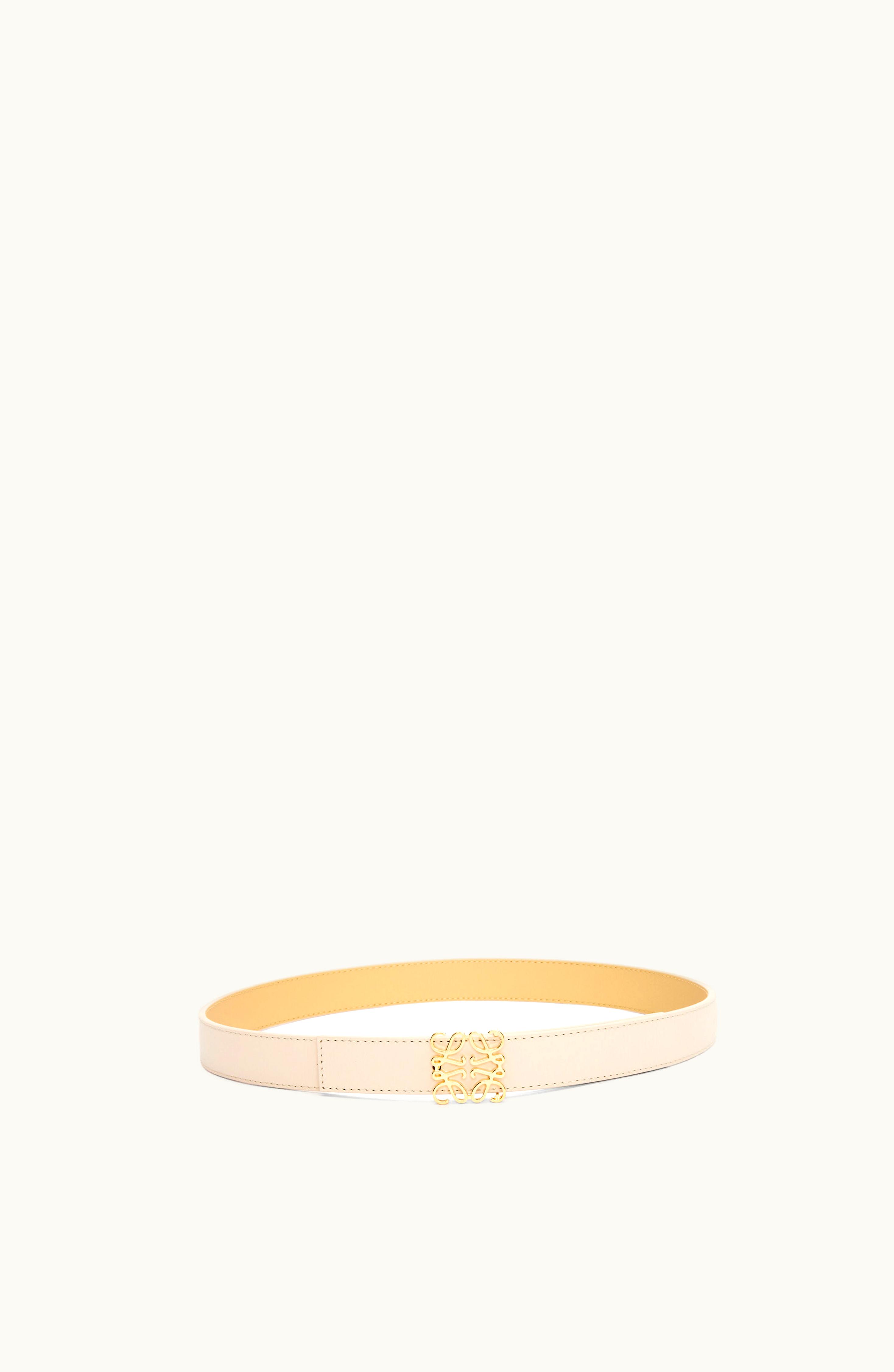 Loewe Loewe Reversible Anagram Belt In Smooth Calfskin Angora / Dark Butter / Gold
