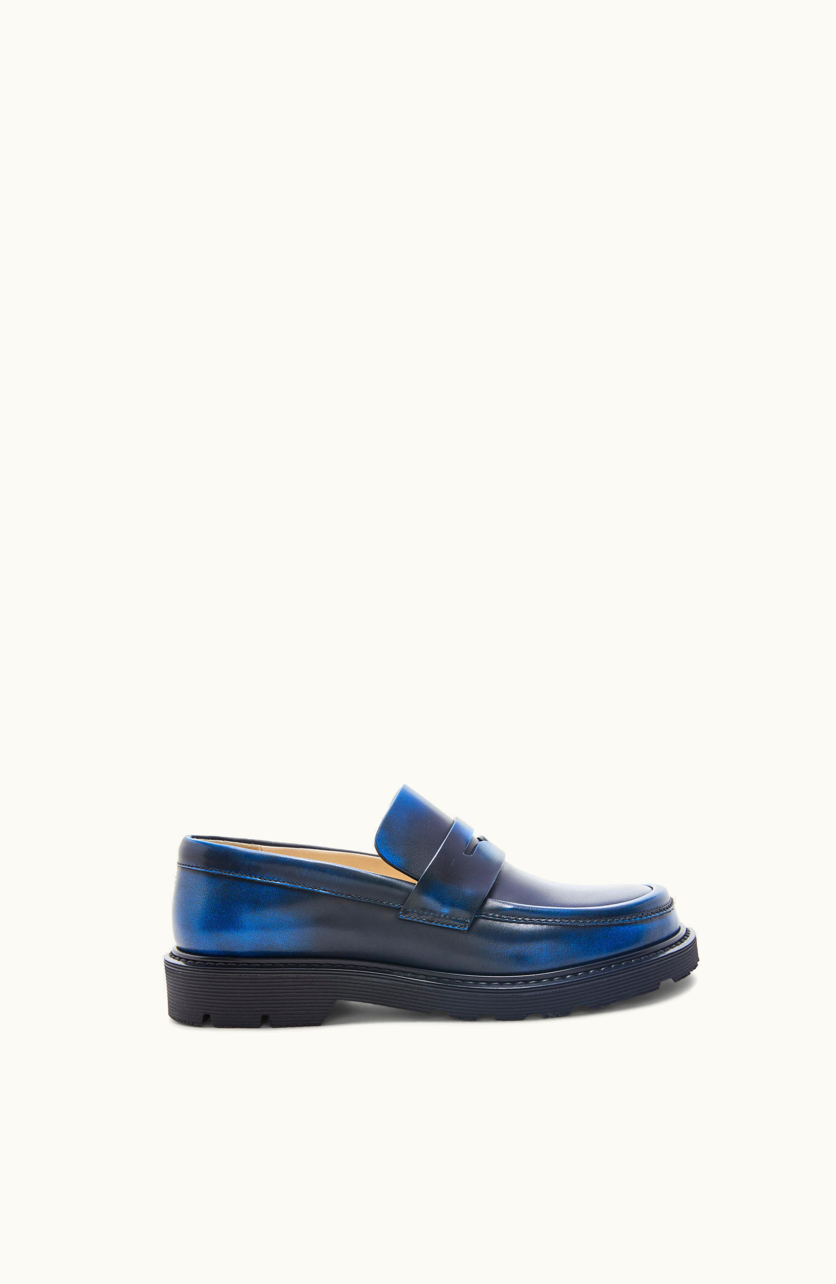 Loewe Loewe Blaze Loafer In Bicolour brushed-off Calfskin Royal Blue / Black