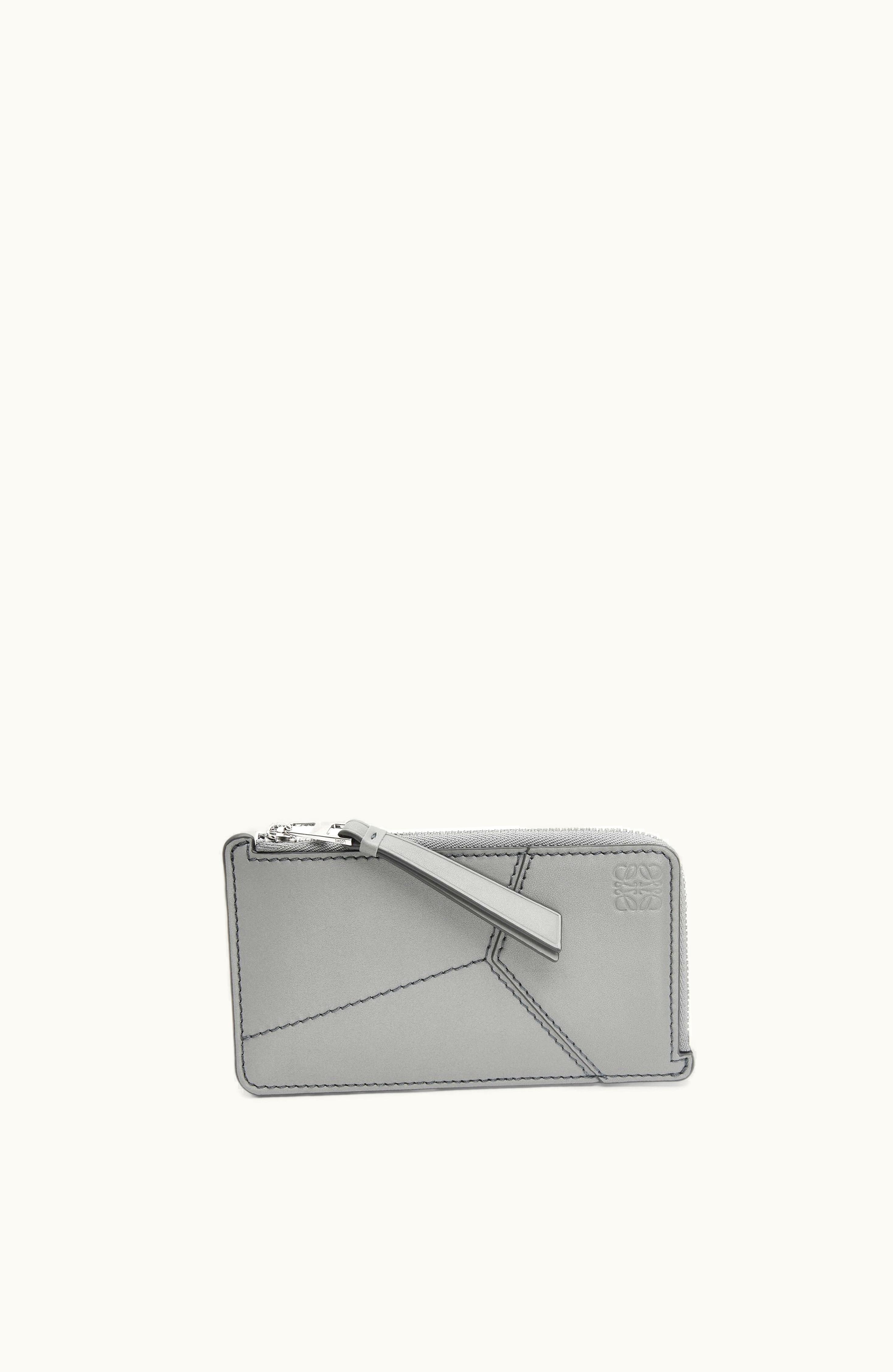Loewe Loewe Puzzle Stitches Coin Cardholder In Smooth Calfskin Asphalt Grey