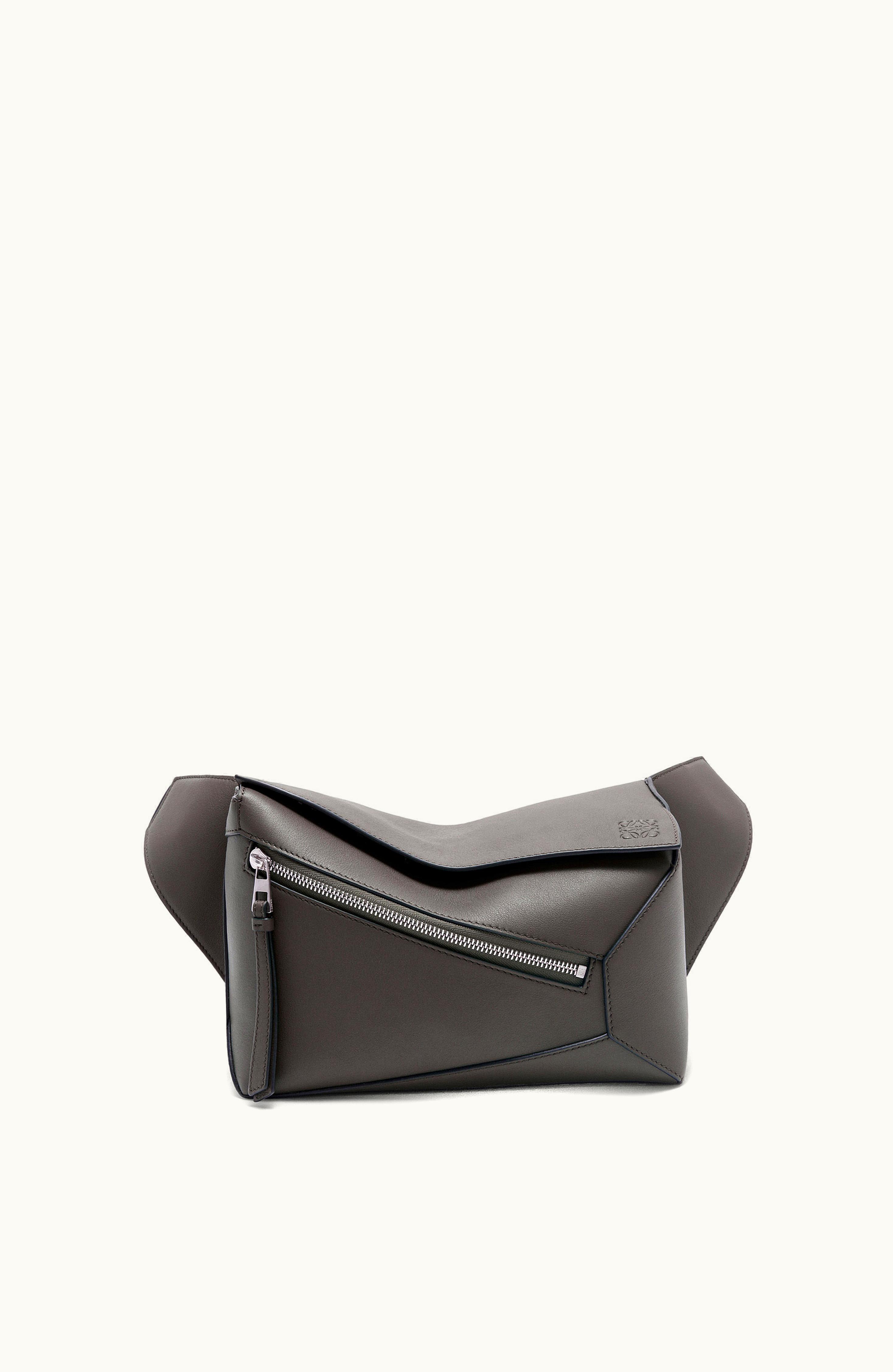 Loewe Loewe Small Puzzle Bumbag In Classic Calfskin Dark Grey