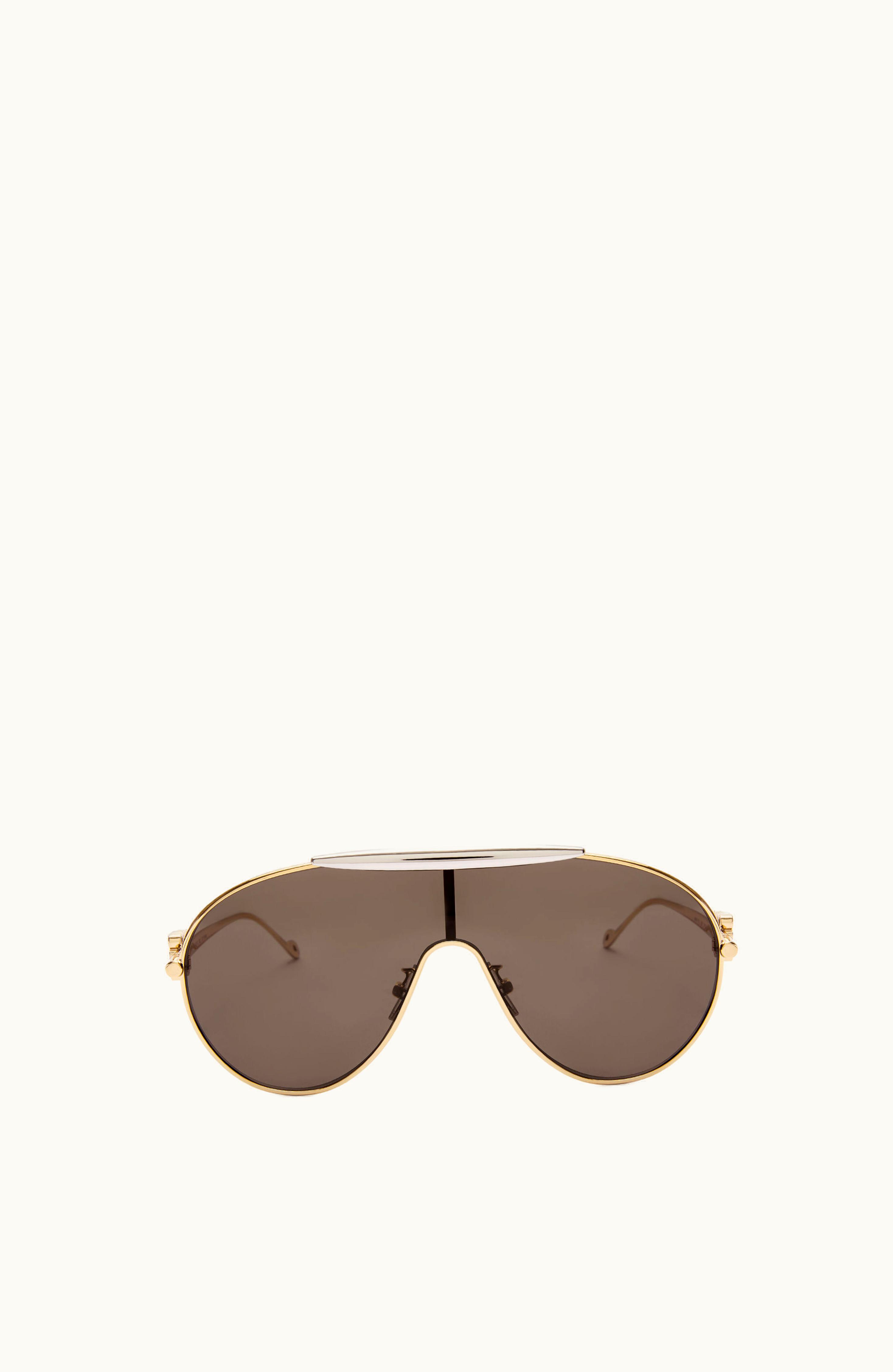 Loewe Loewe Spoiler Aviator Mask Glasses In Metal Gold / Silver / Brown