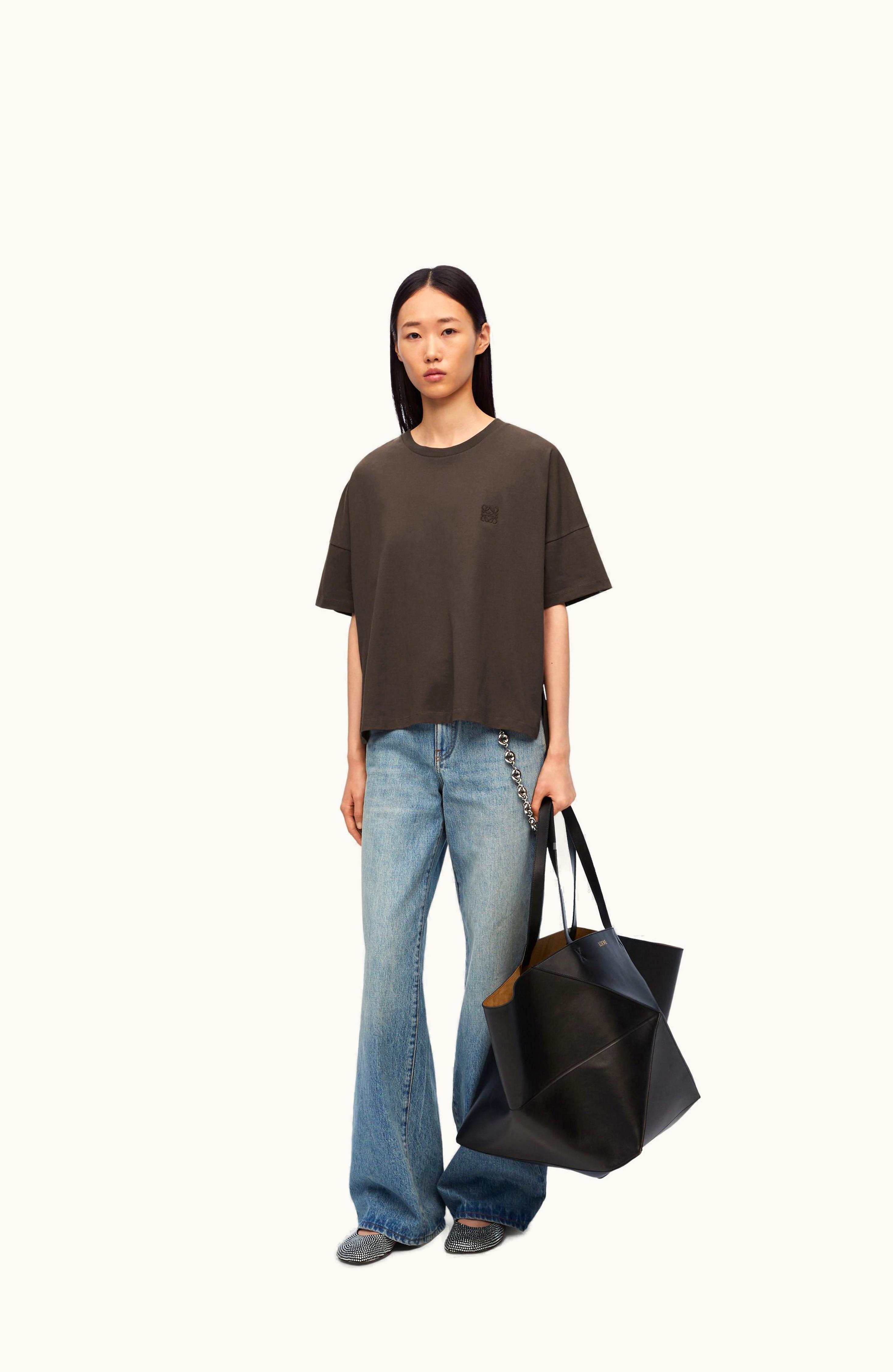 Loewe Loewe Boxy Fit T-Shirt In Cotton Dark Taupe