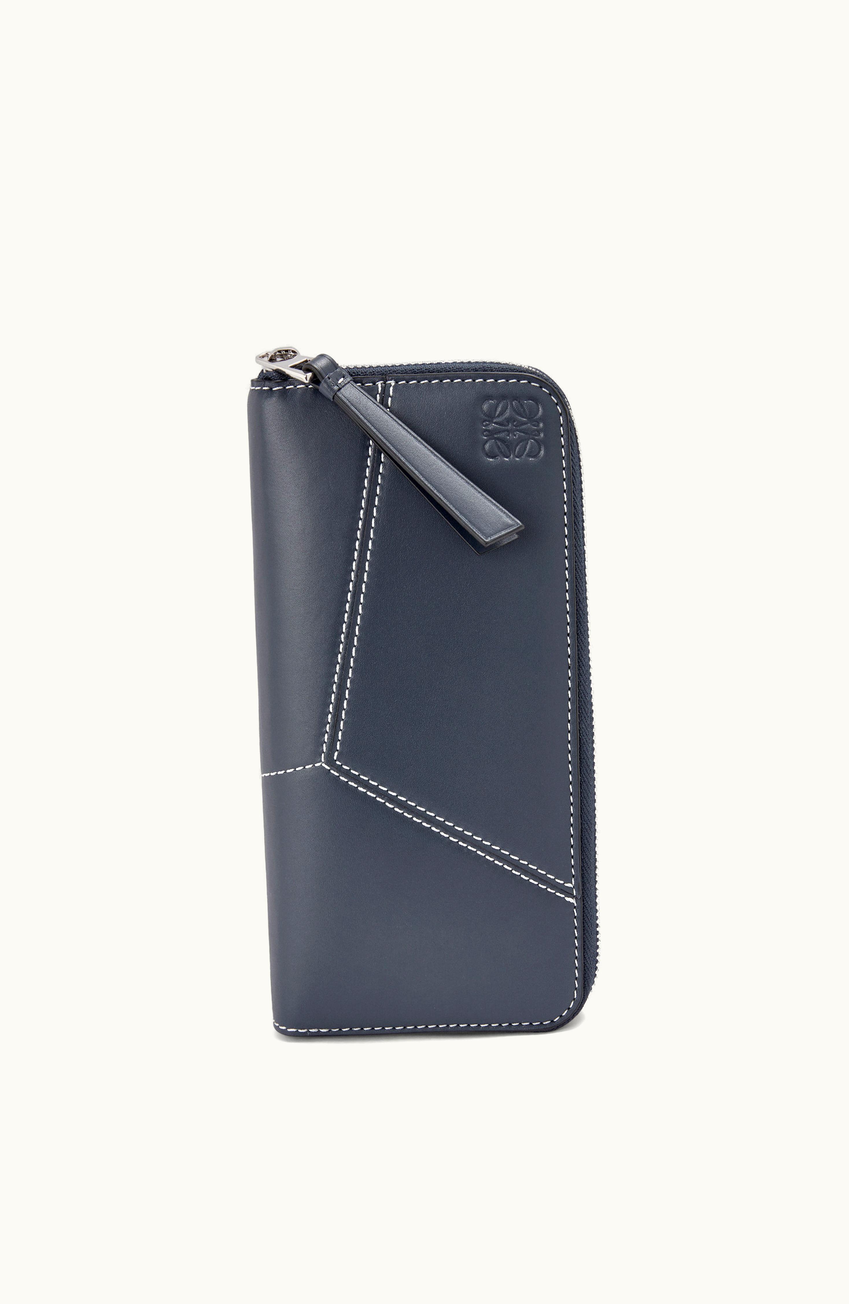 Loewe Loewe Puzzle Stitches Open Wallet In Smooth Calfskin Ocean