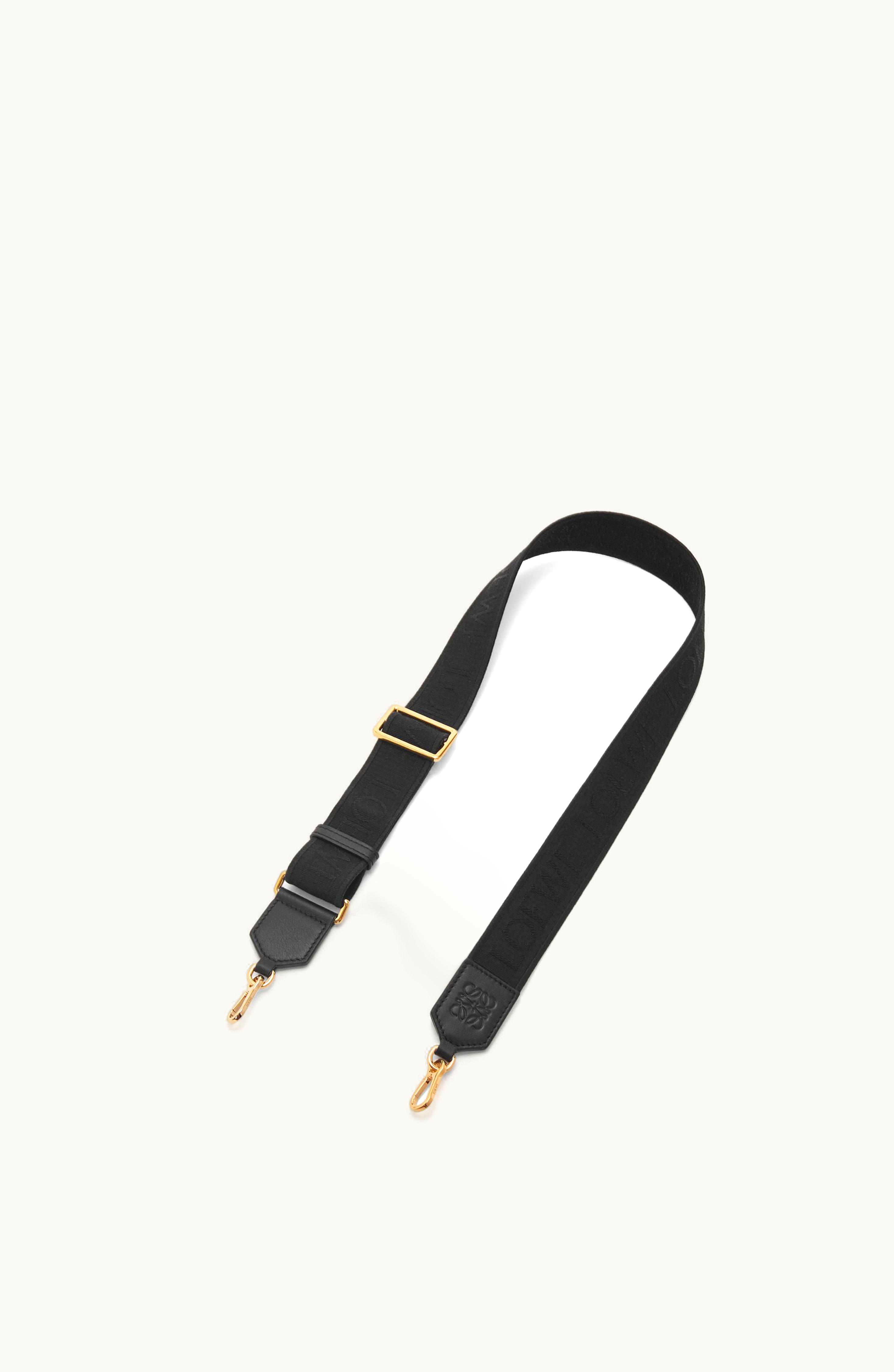 Loewe Loewe Anagram Embossed Calfskin Jacquard Strap Black