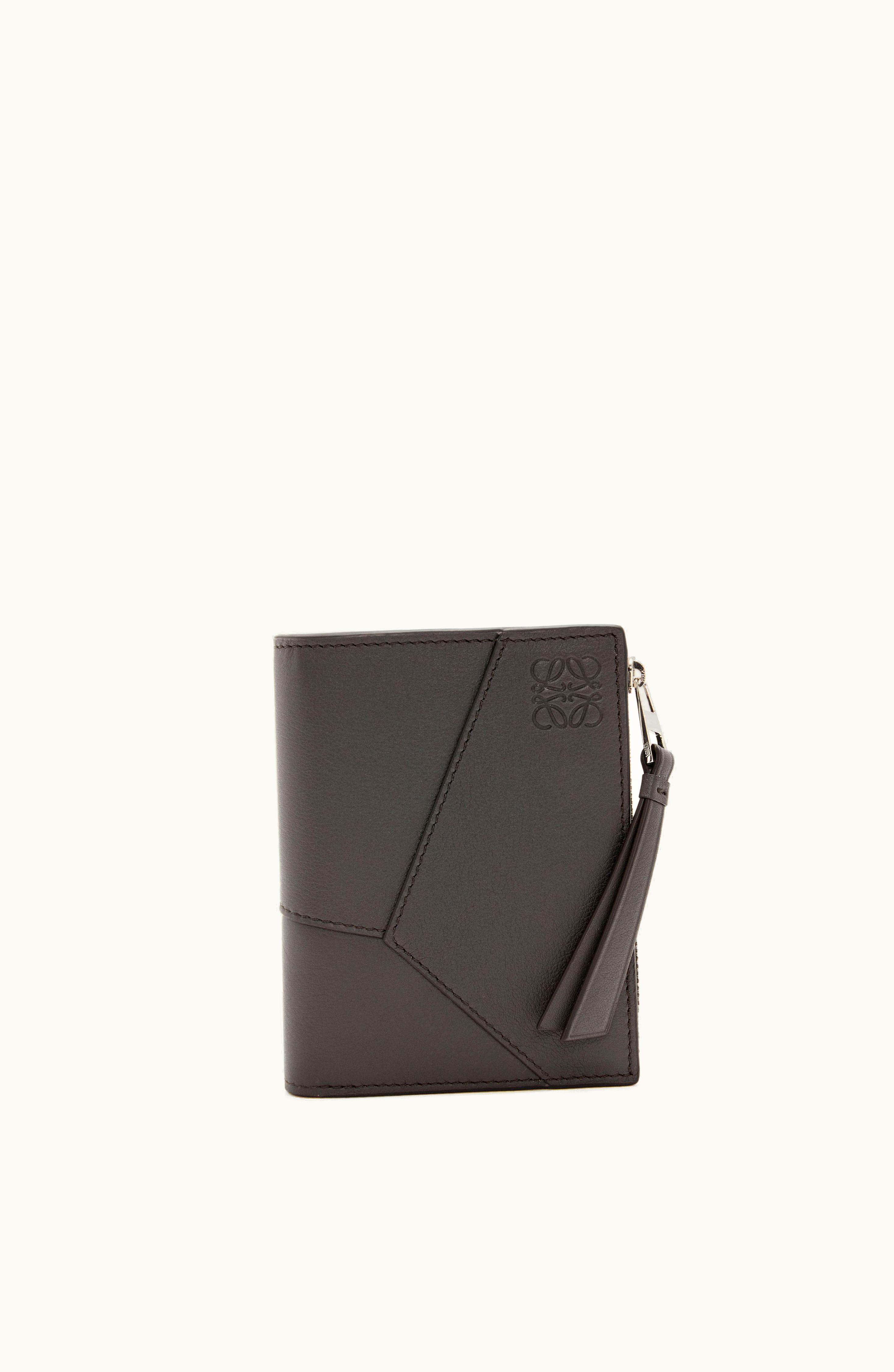Loewe Loewe Puzzle Slim Compact Wallet In Classic Calfskin Dark Grey