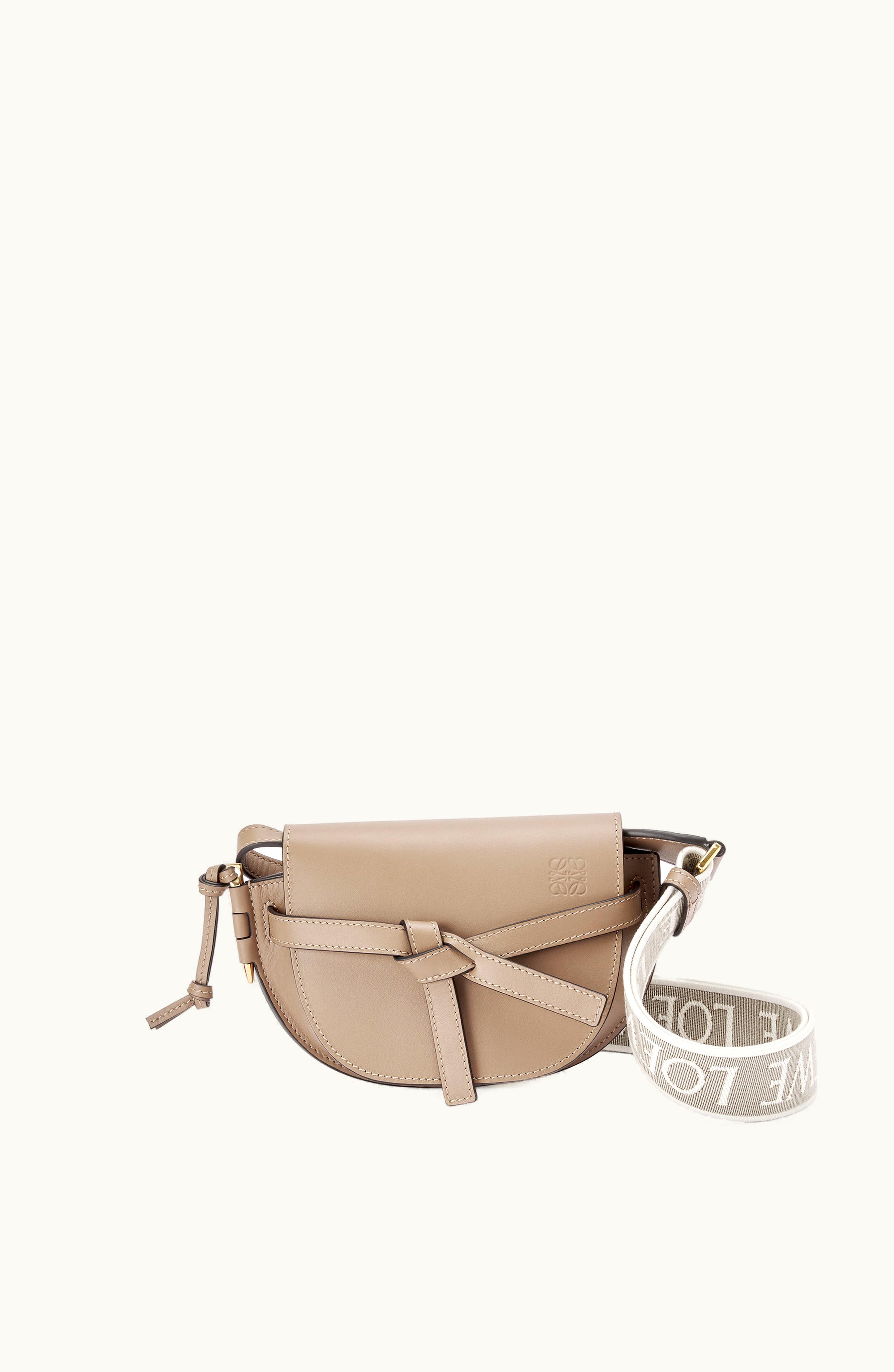 Loewe Loewe Mini Gate Dual Bag In Soft Calfskin And Jacquard Sand