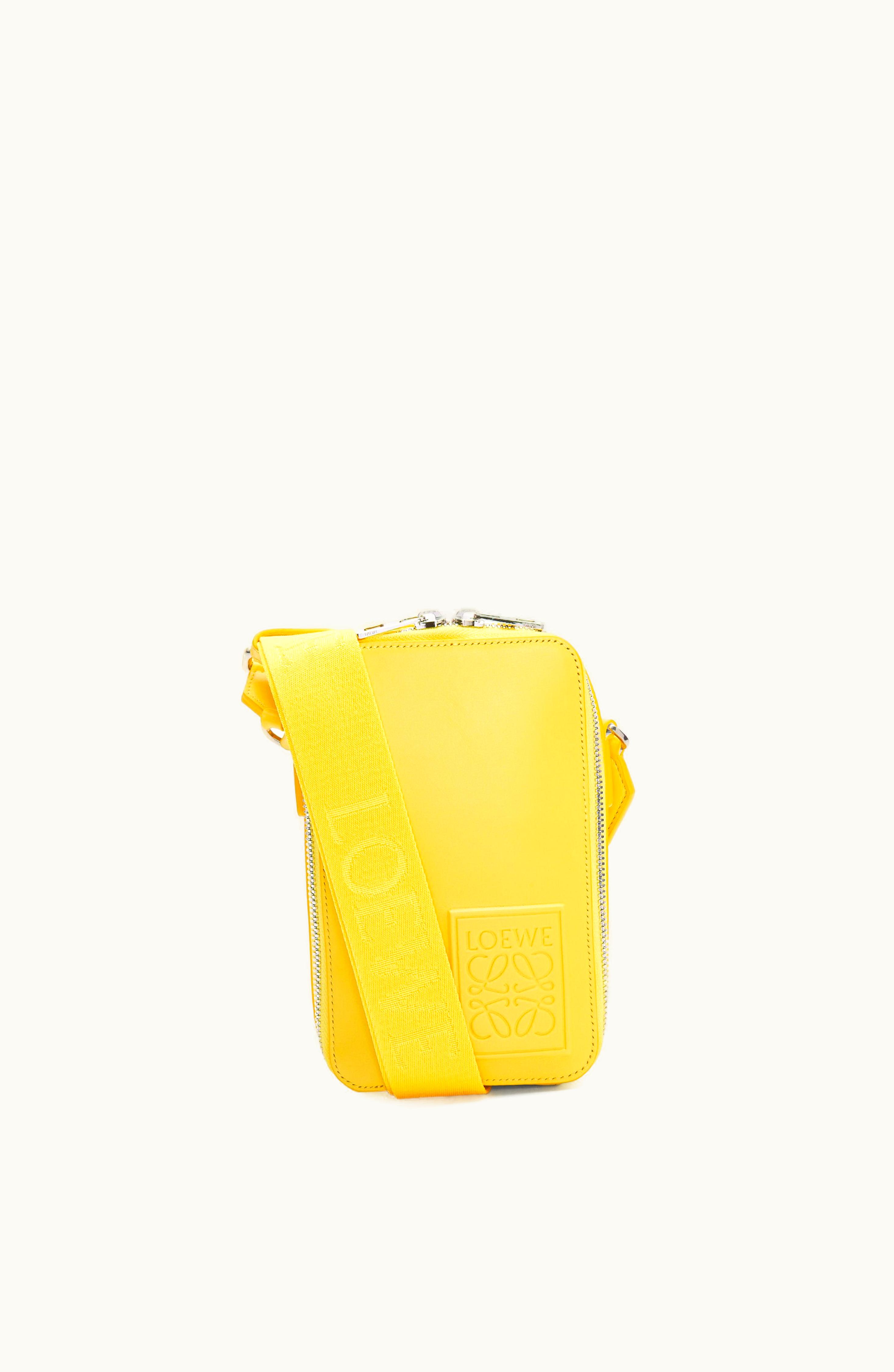 Loewe Loewe Vertical Crossbody Pocket In Satin Calfskin Yellow
