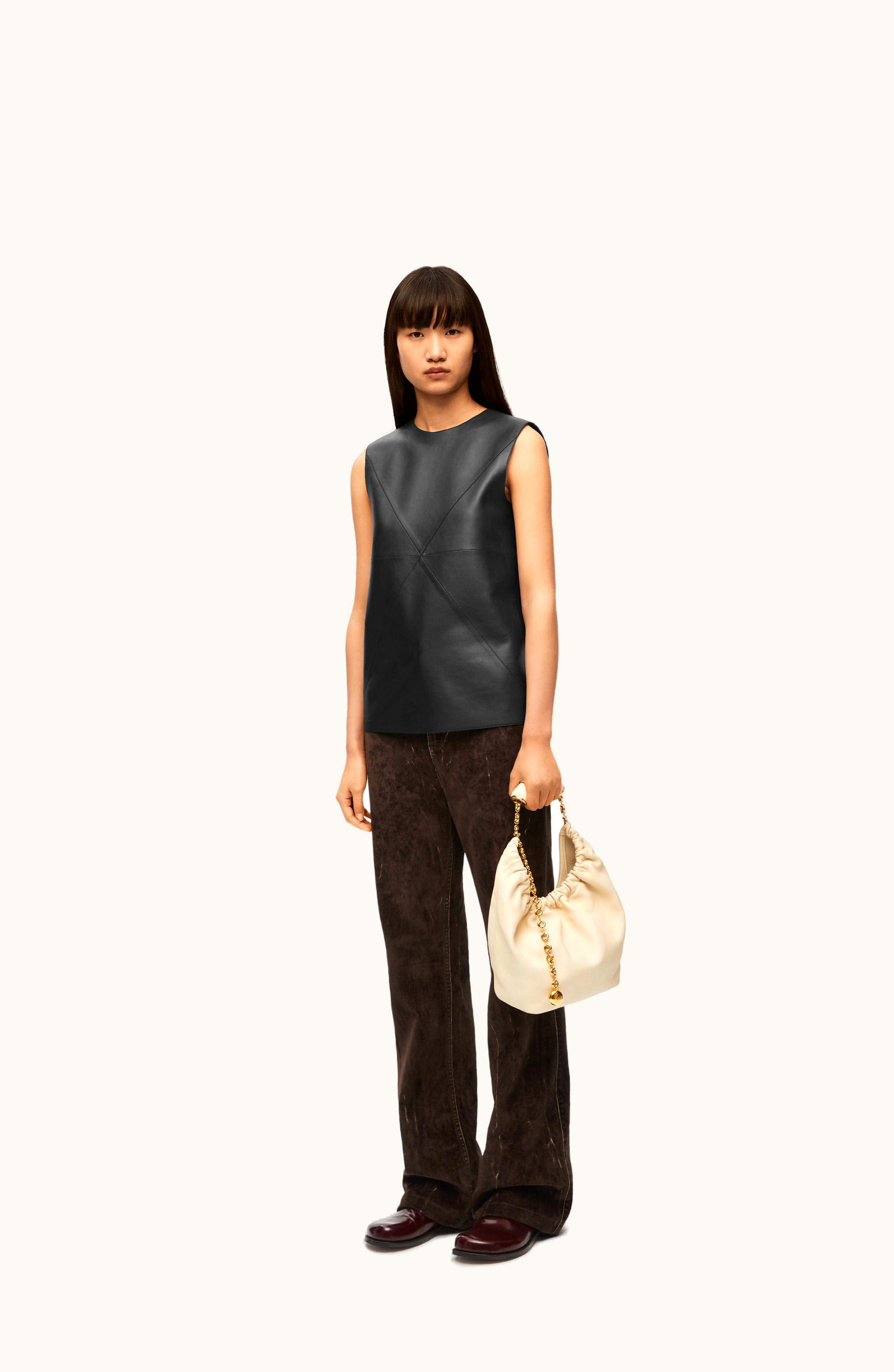 Loewe Loewe Puzzle Fold Top In Nappa Lambskin Black