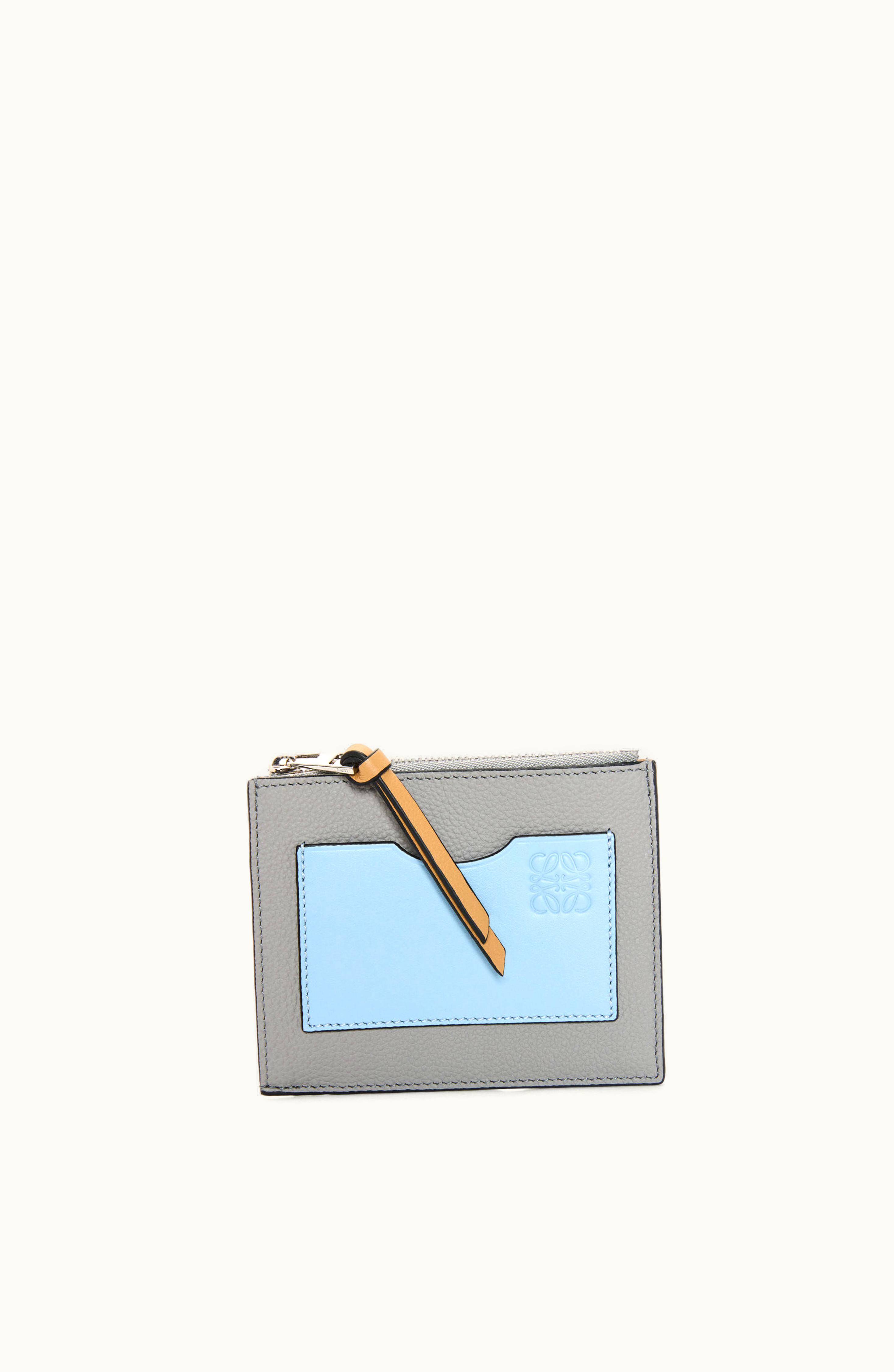 Loewe Loewe Large Coin Cardholder In Soft Grained Calfskin Pearl Grey / Dusty Blue