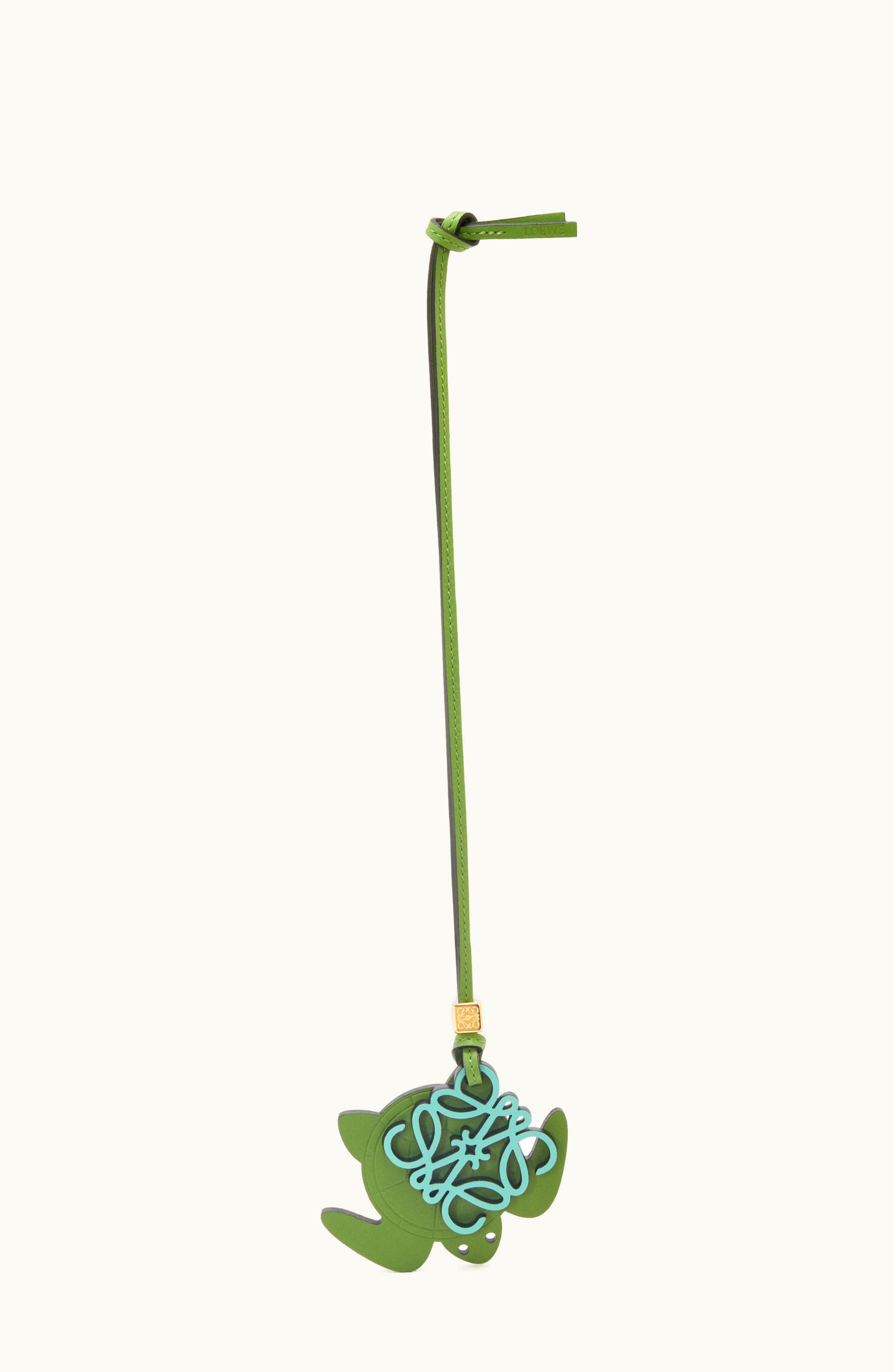 Loewe Loewe Turtle Charm In Classic Calfskin Spring Green / Fresh Mint