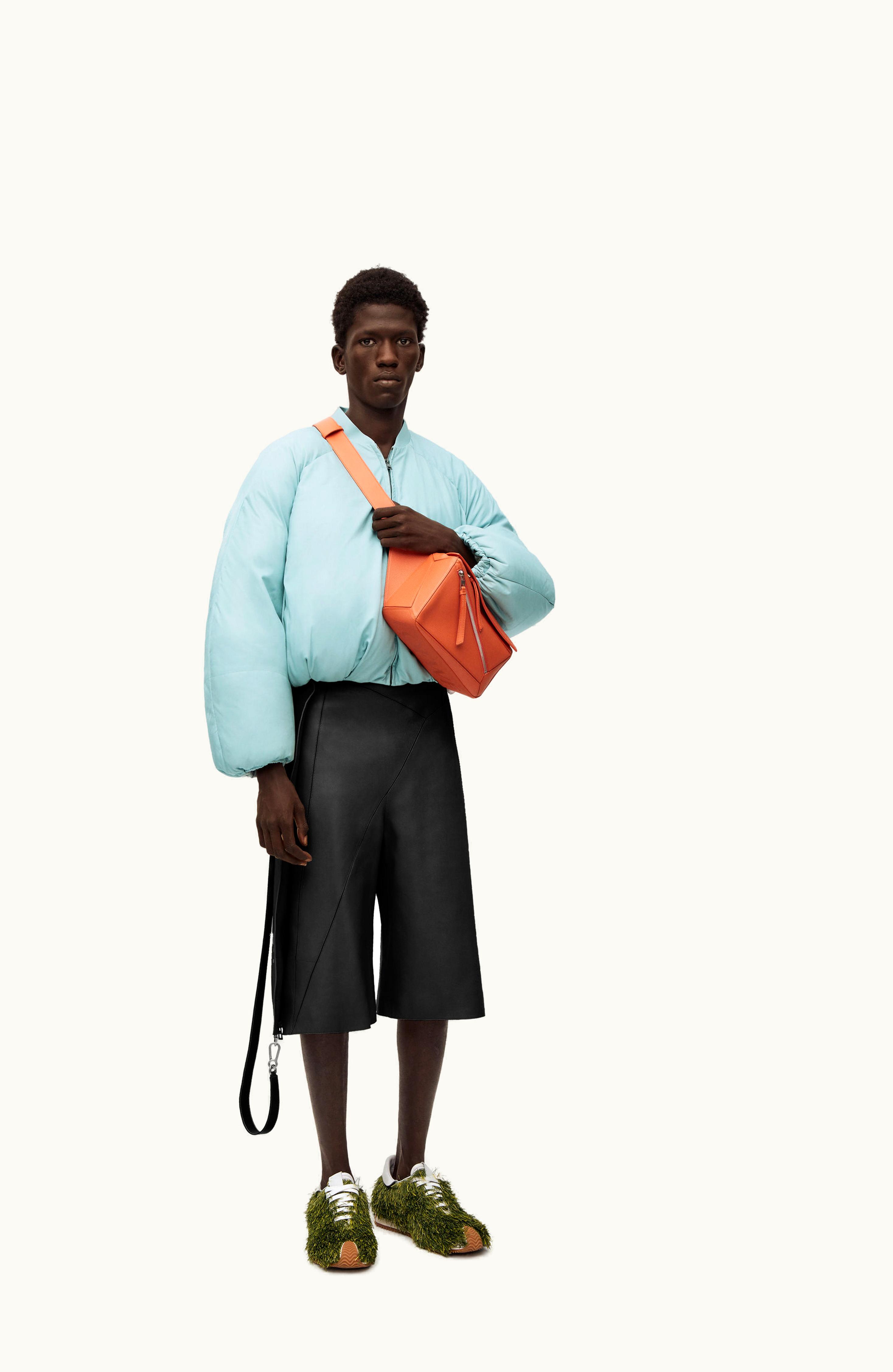 Loewe Loewe Padded Bomber Jacket In Nappa Lambskin Light Sea-water Green