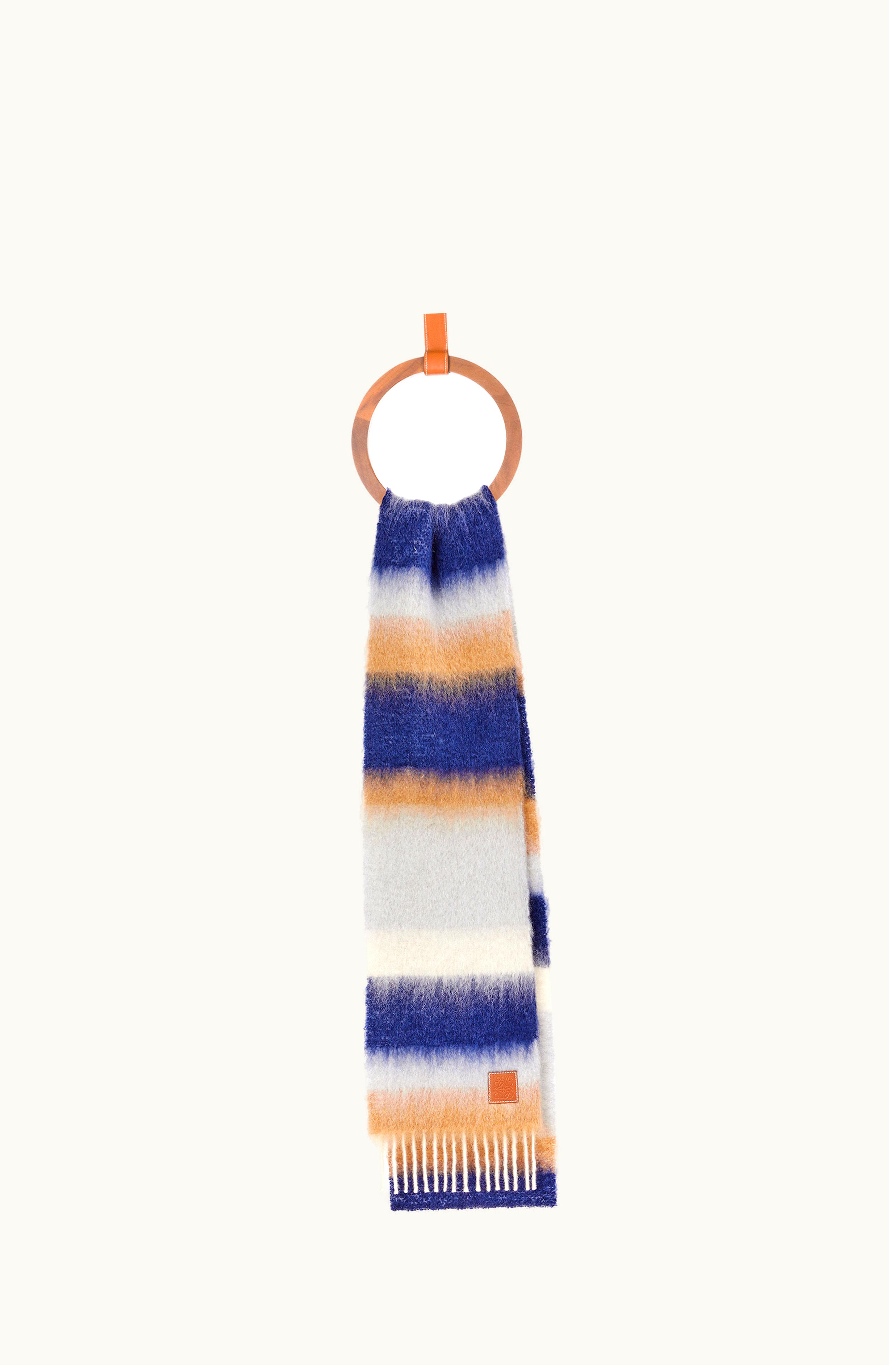 Loewe Loewe Stripe Scarf In Mohair Navy Blue / Multicolor