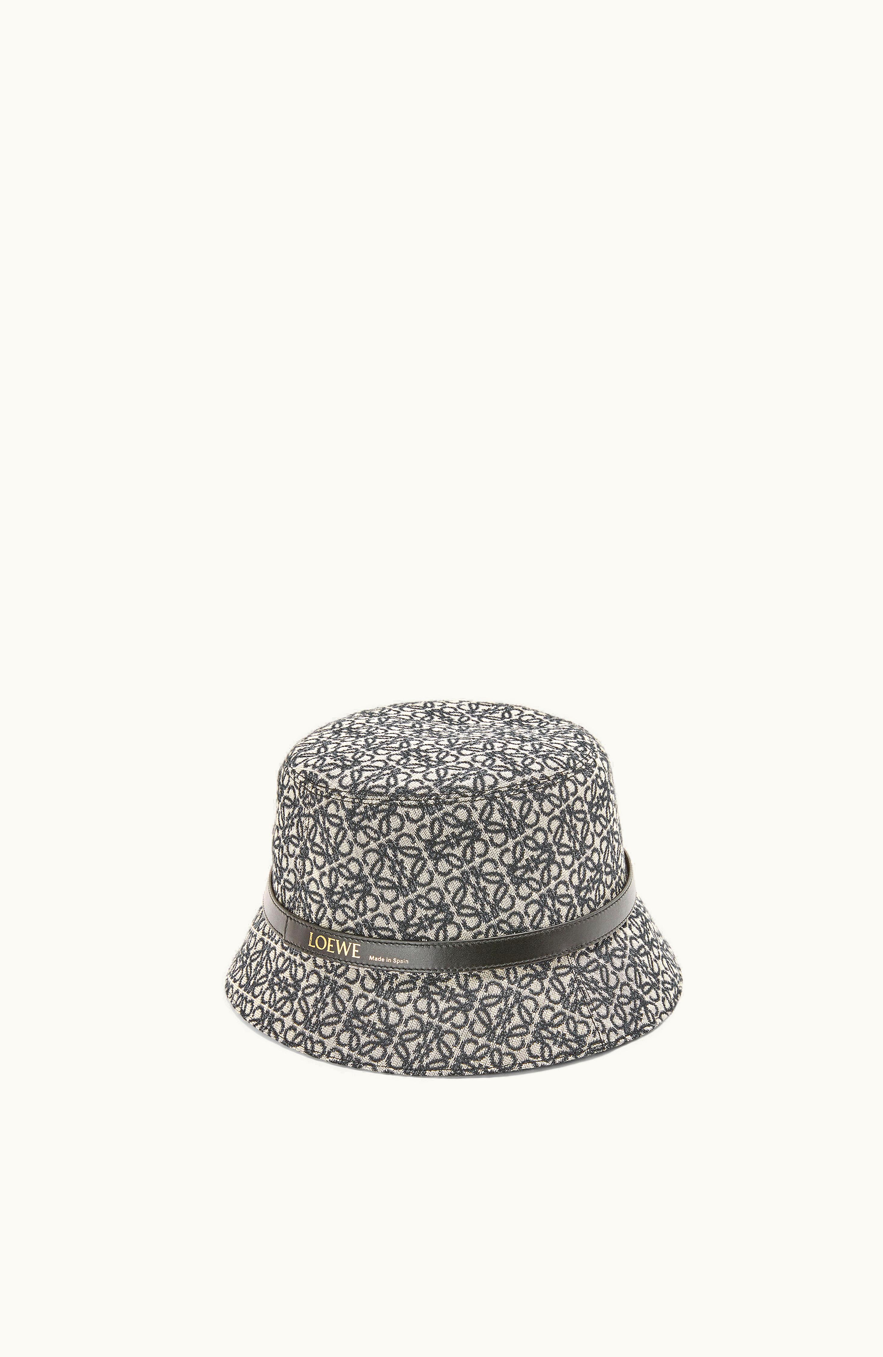 Loewe Loewe Anagram Bucket Hat In Jacquard And Calfskin Navy / Black