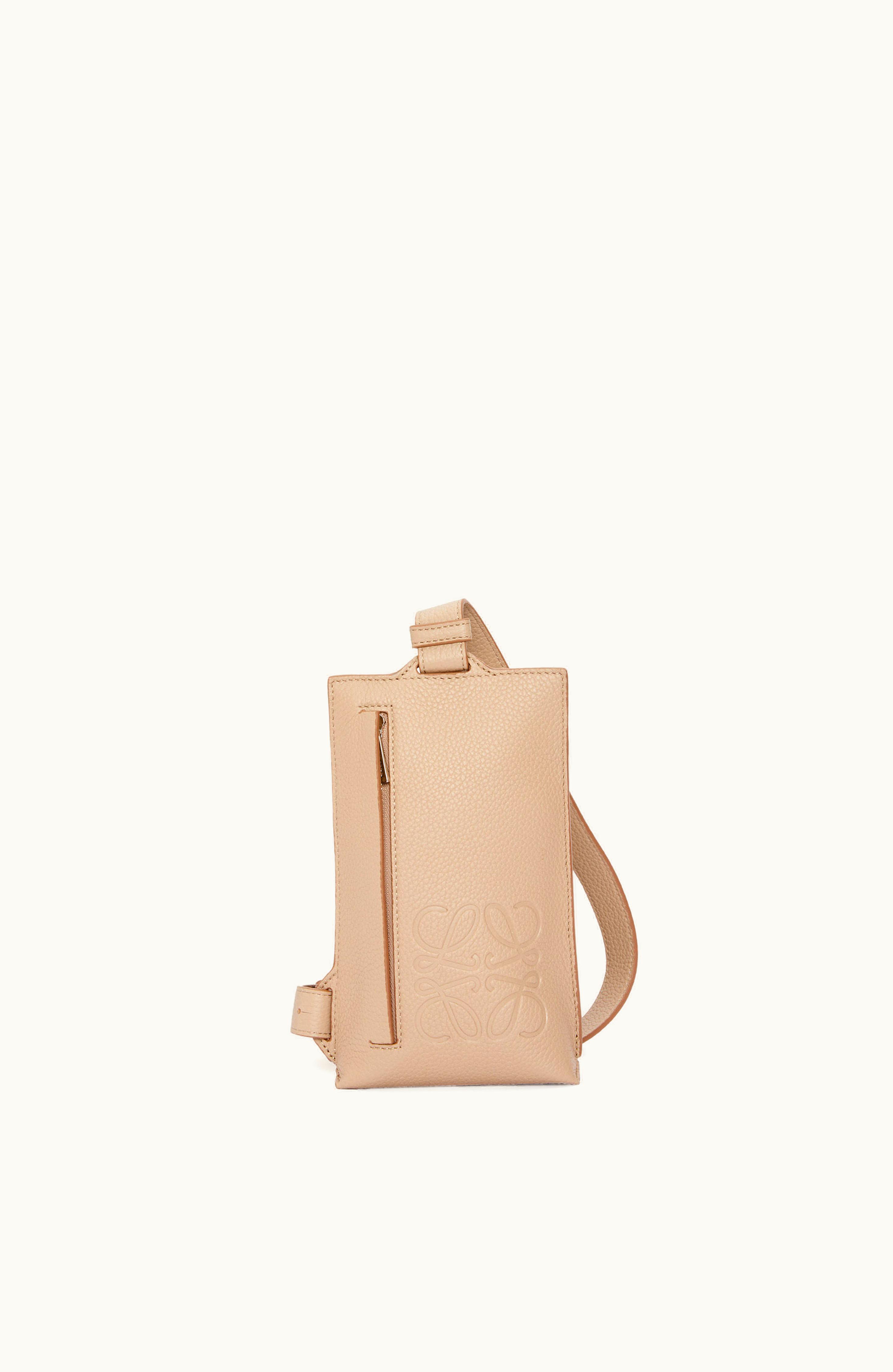 Loewe Loewe Vertical T Pocket In Grained Calfskin Sand