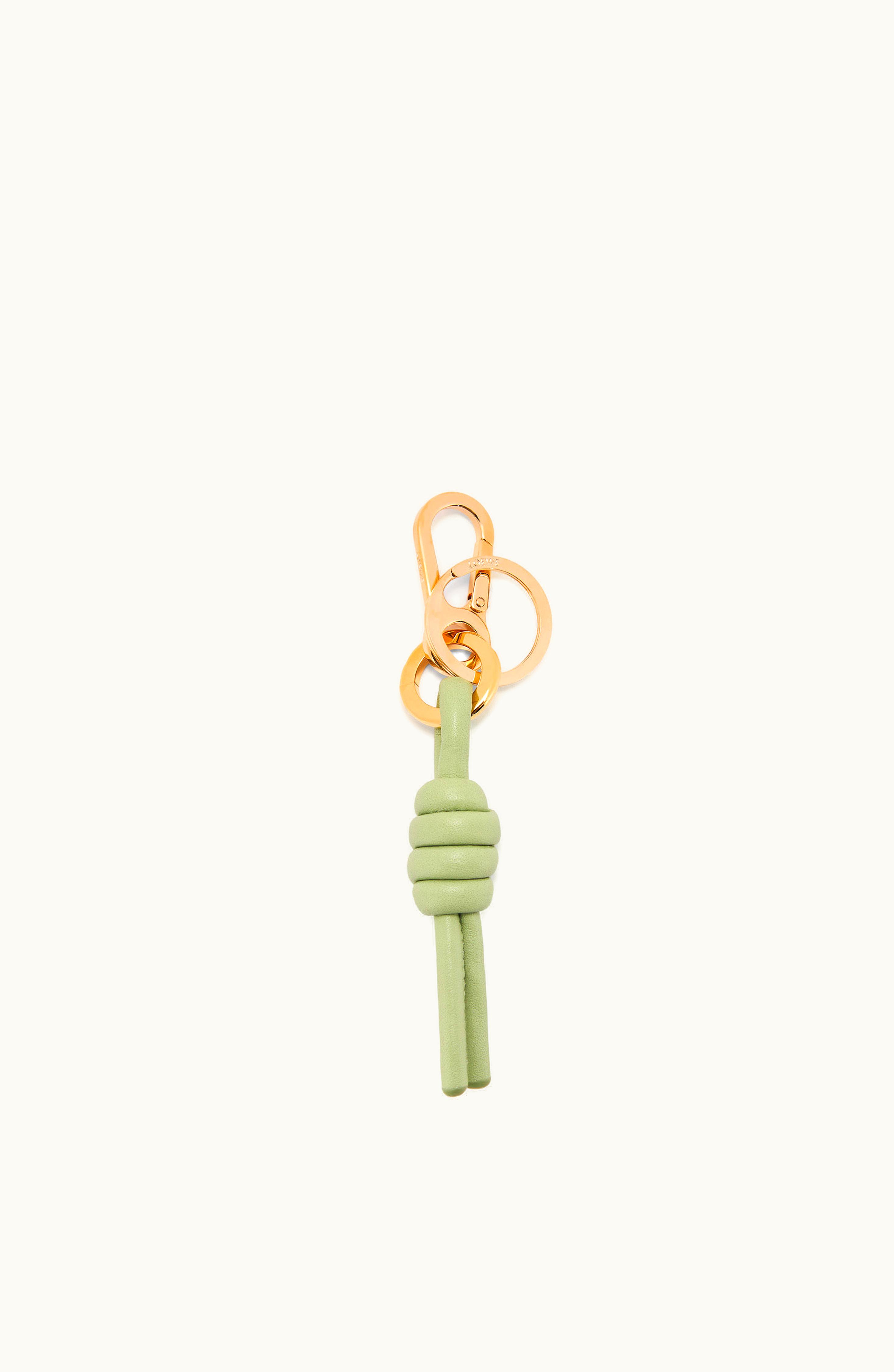 Loewe Loewe Knot Charm In Classic Calfskin And Brass Lime Green
