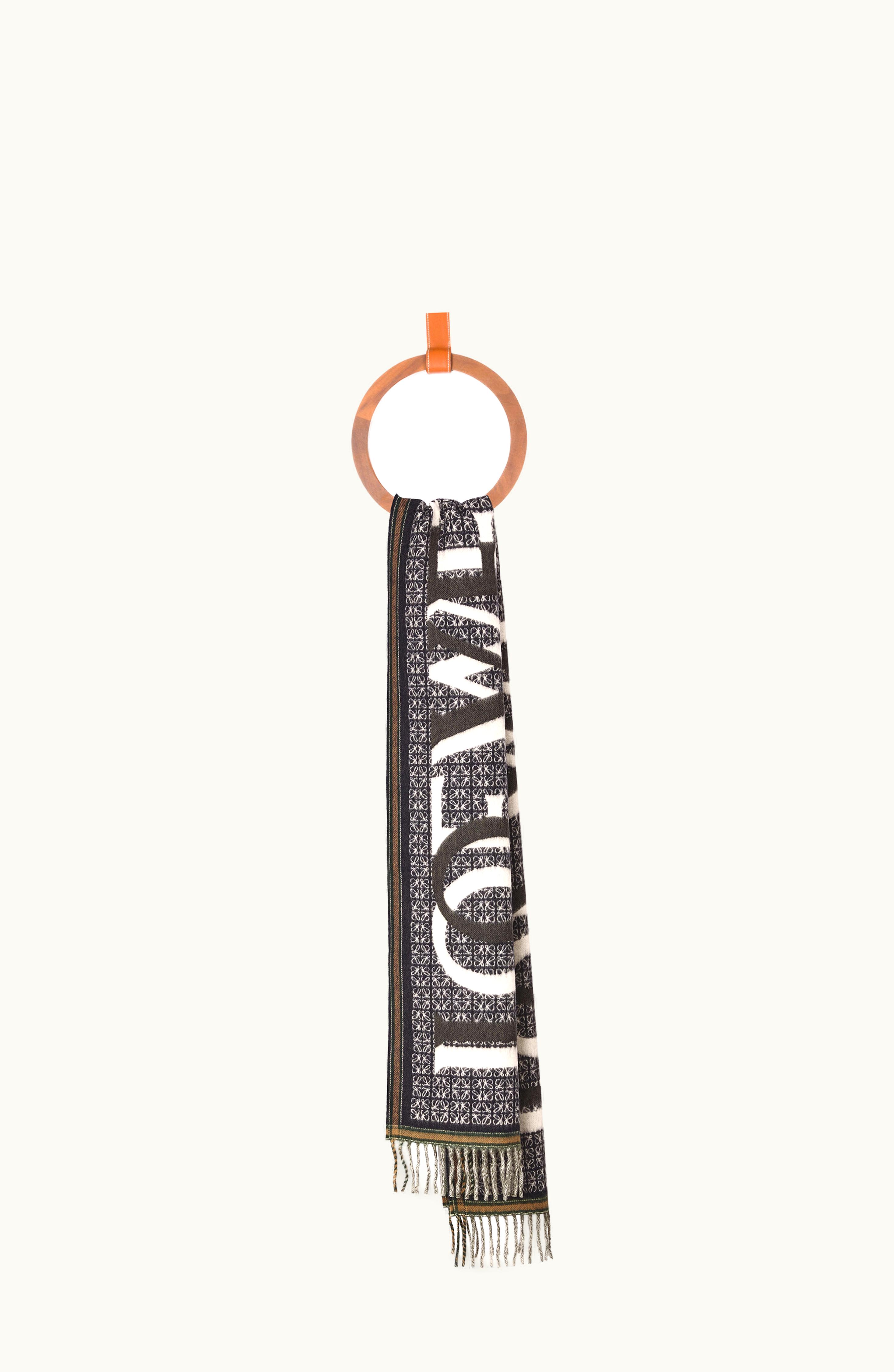 Loewe Loewe Love Scarf In Wool And Cashmere Navy Blue