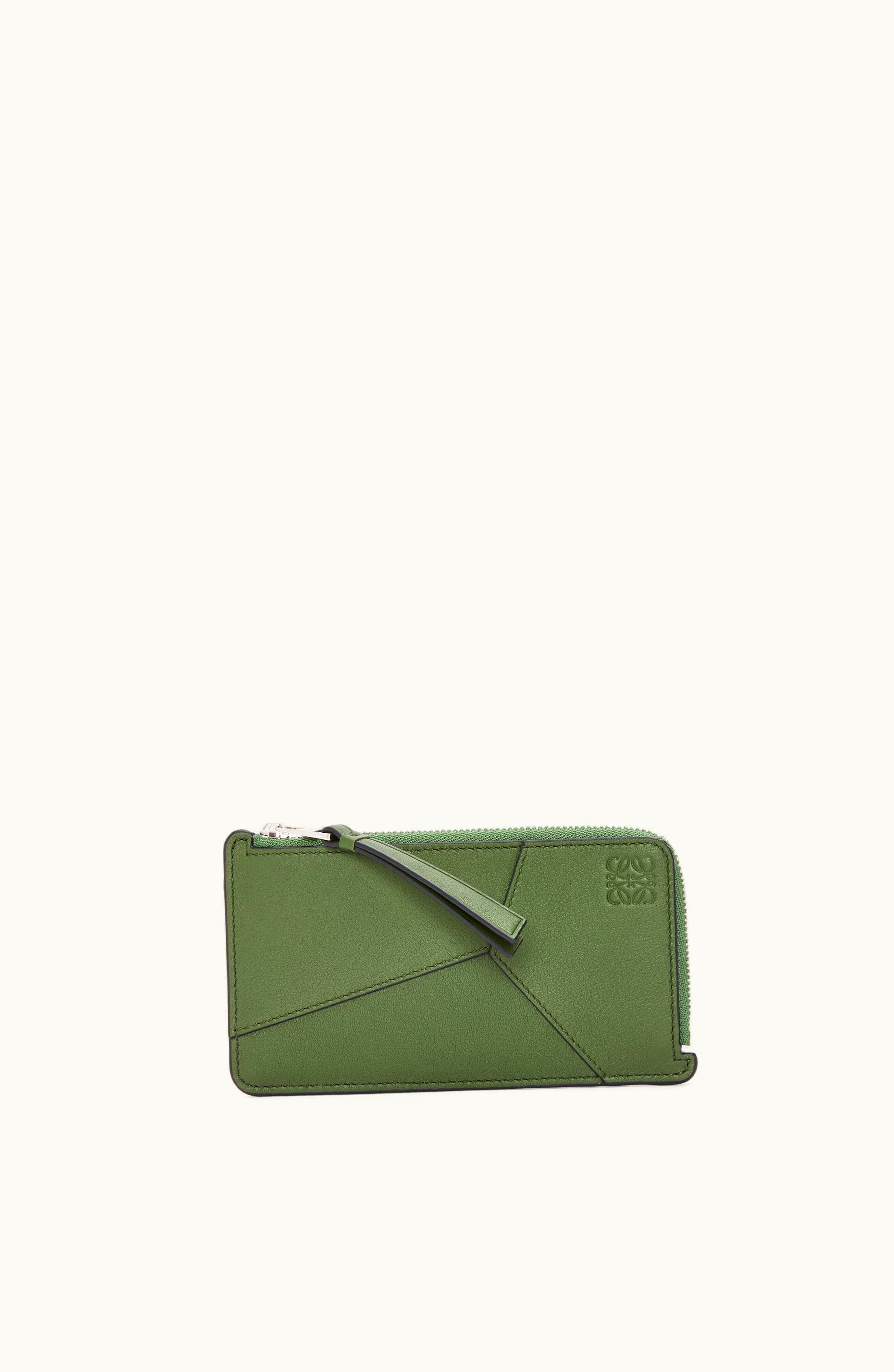 Loewe Loewe Puzzle Long Coin Cardholder In Classic Calfskin Hunter Green