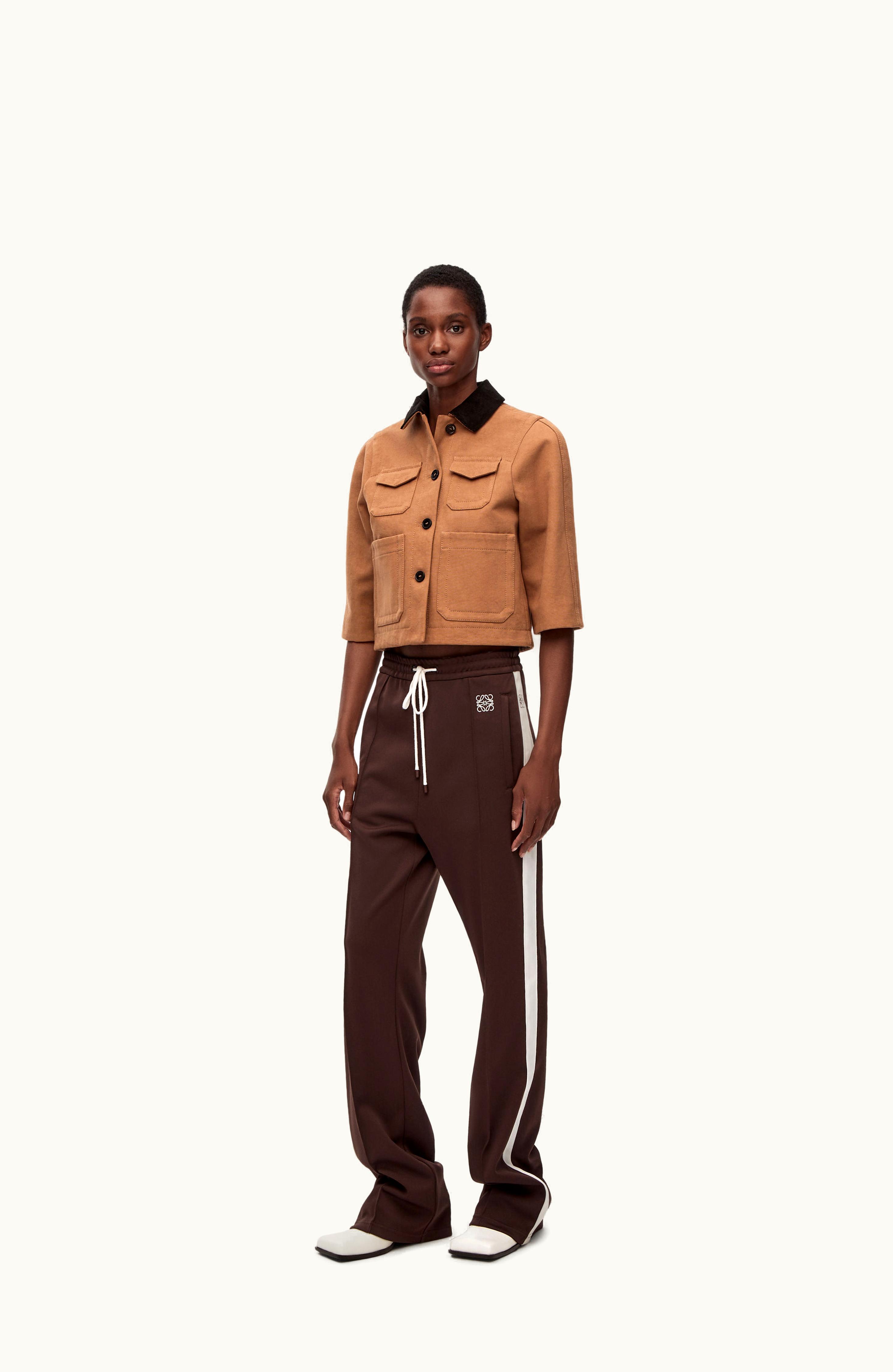 Loewe Loewe Tracksuit Trousers In Technical Jersey Chocolate Brown