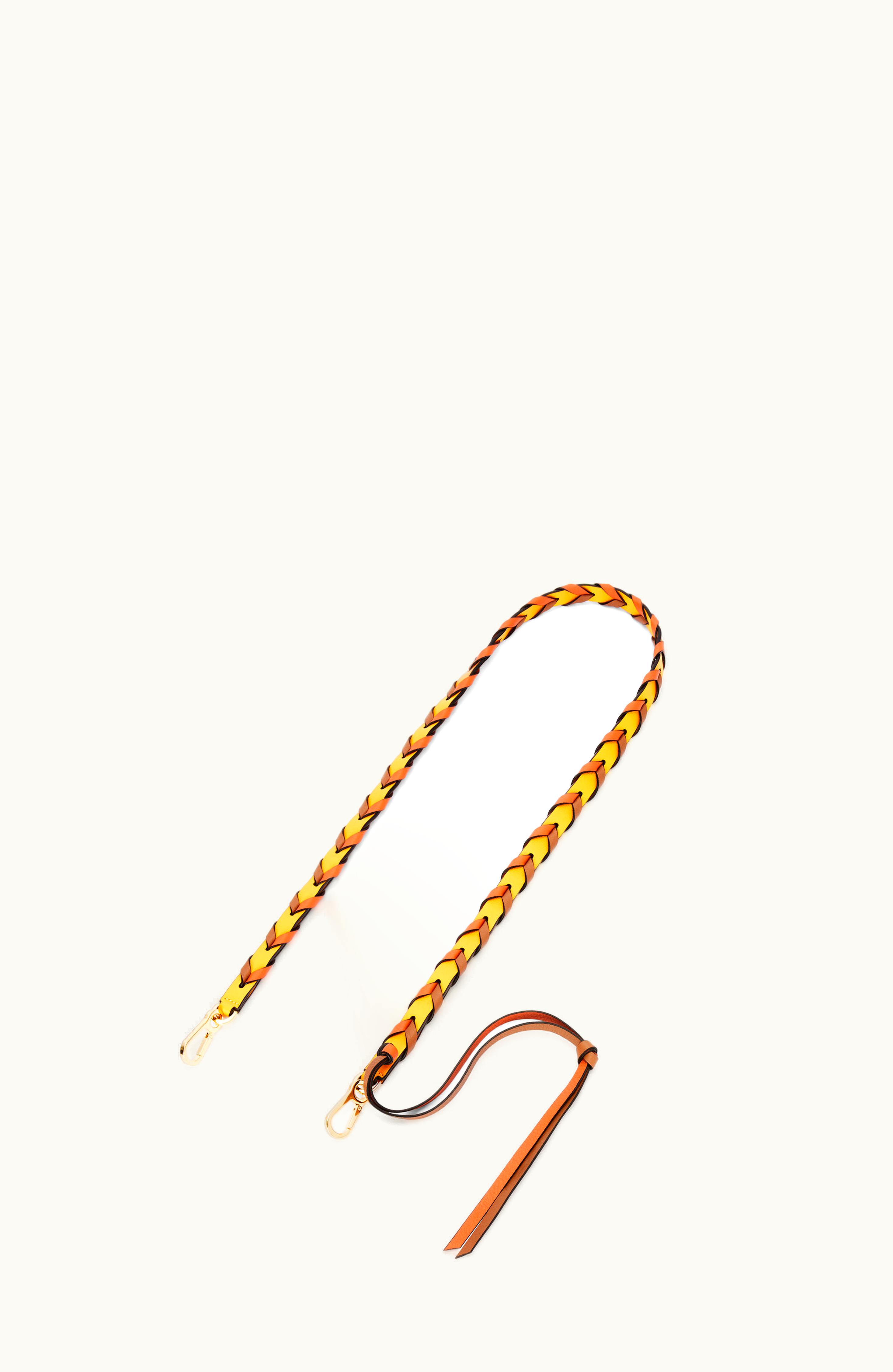 Loewe Loewe Braided Thin Strap In Classic Calfskin Mandarin / Coral Reef