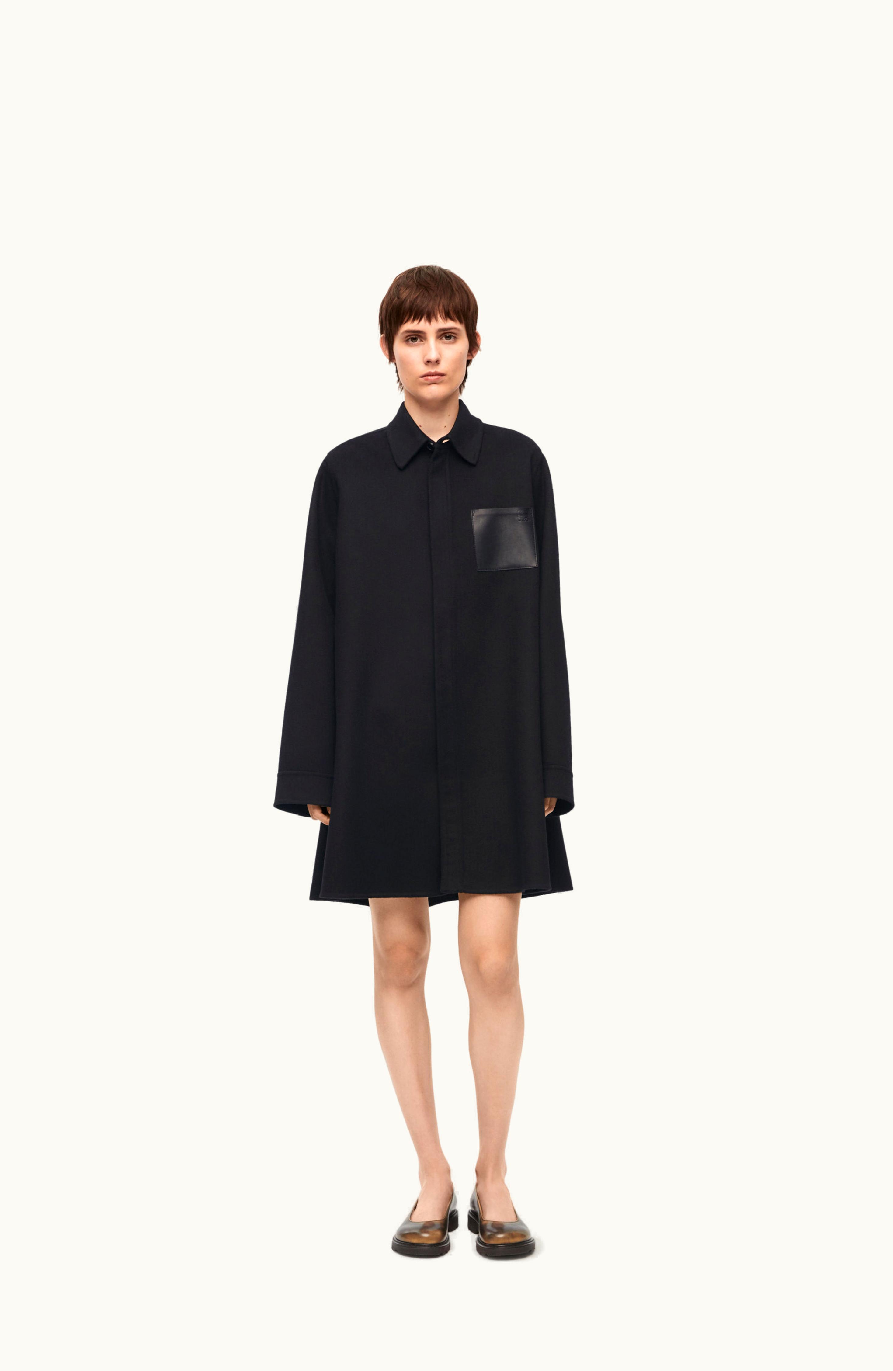 Loewe Loewe Trapeze Coat In Wool And Cashmere Black
