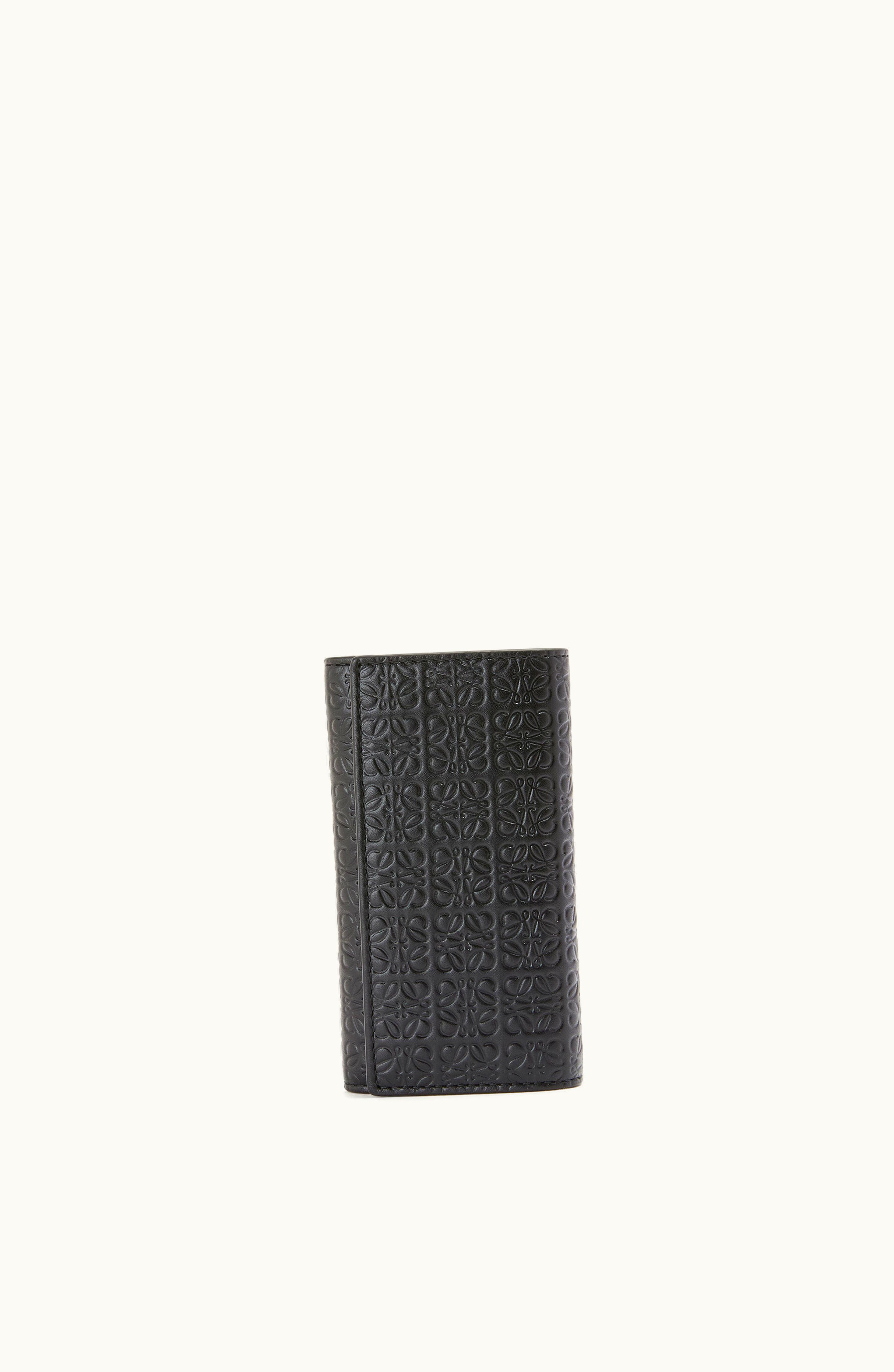 Loewe Loewe Repeat Key Case In Embossed Silk Calfskin Black