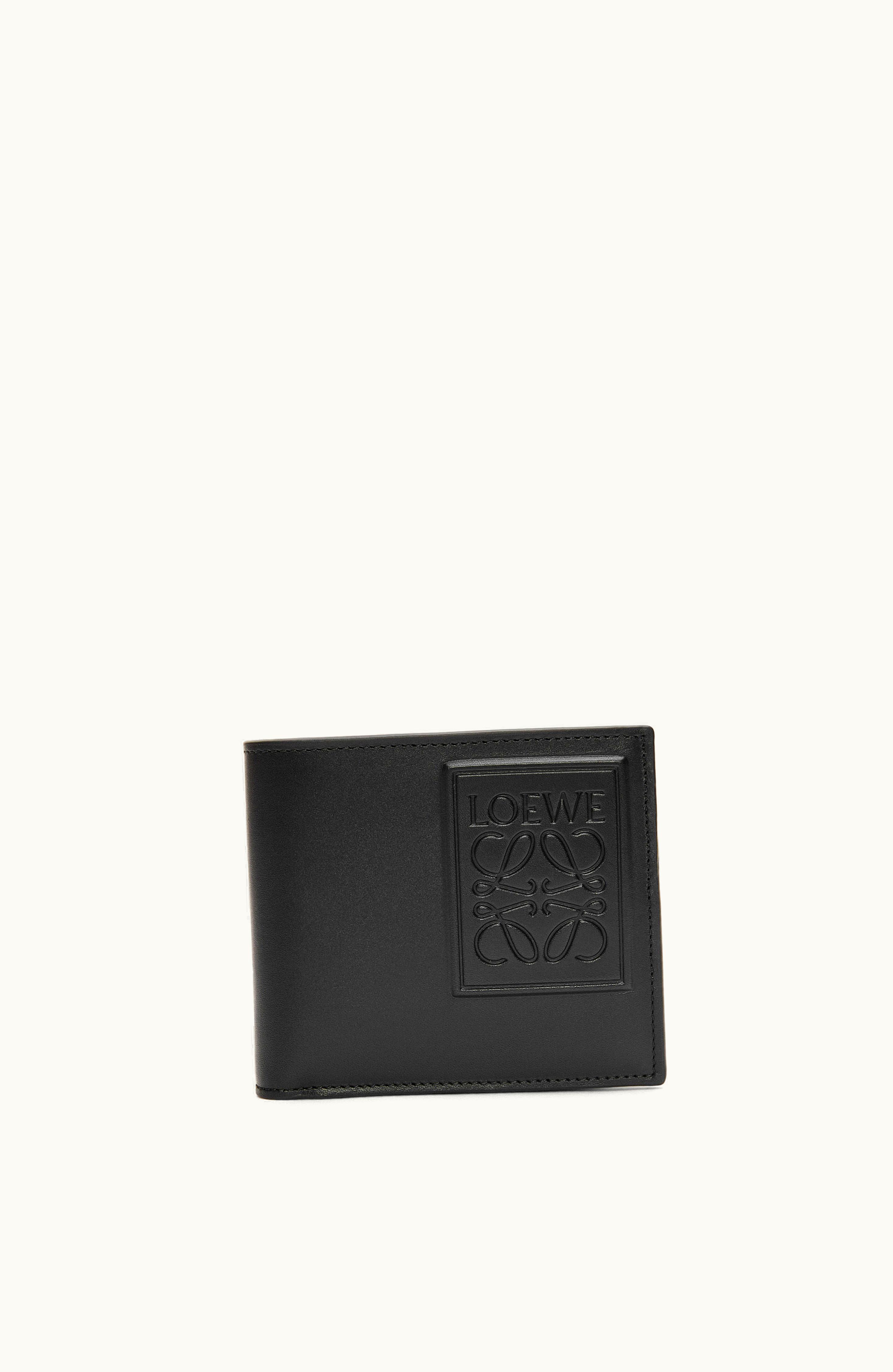 Loewe Loewe Bifold Coin Wallet In Silk Calfskin Black