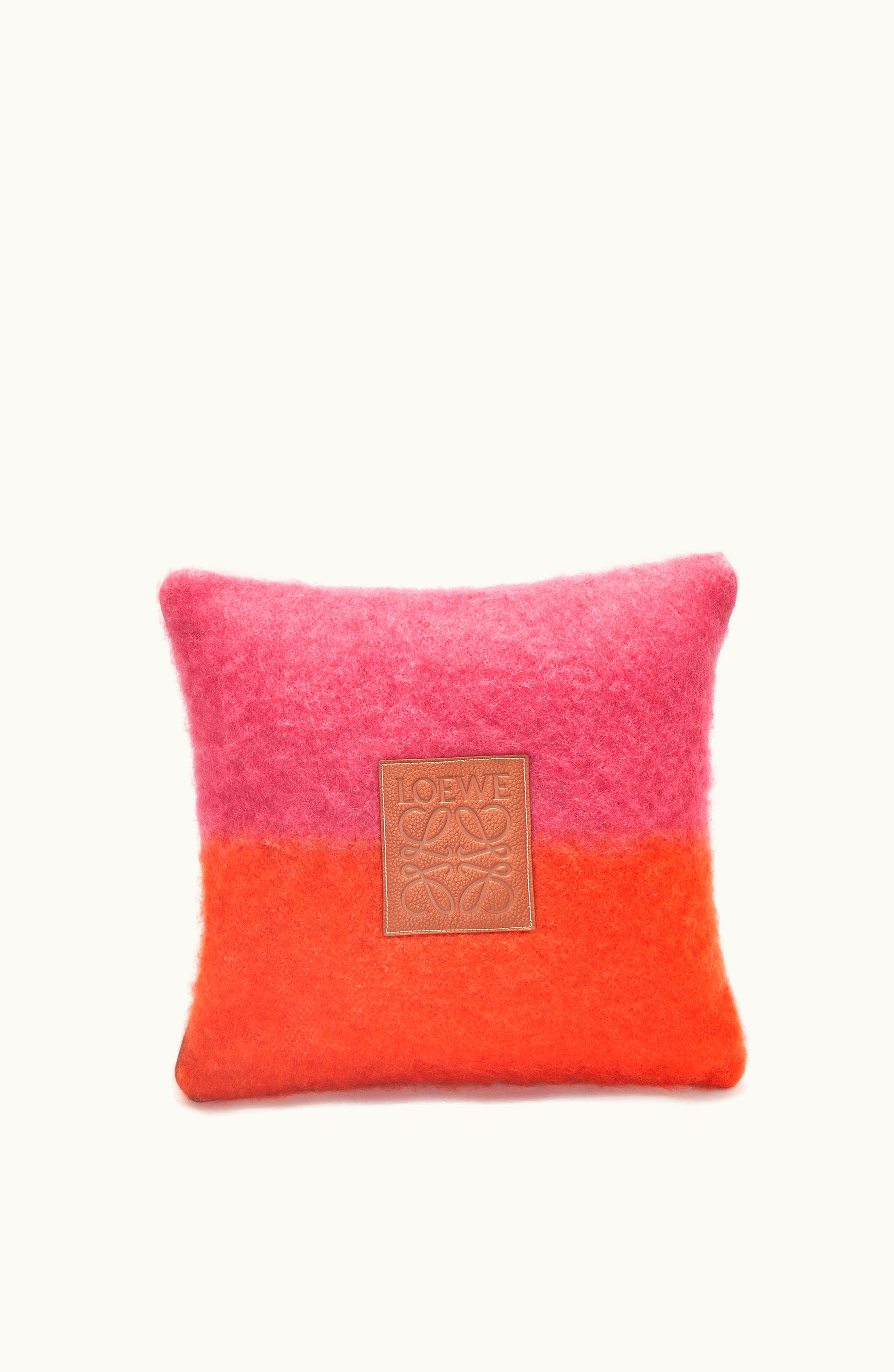 Loewe Loewe Stripe Cushion In Mohair And Wool Orange / Multicolor