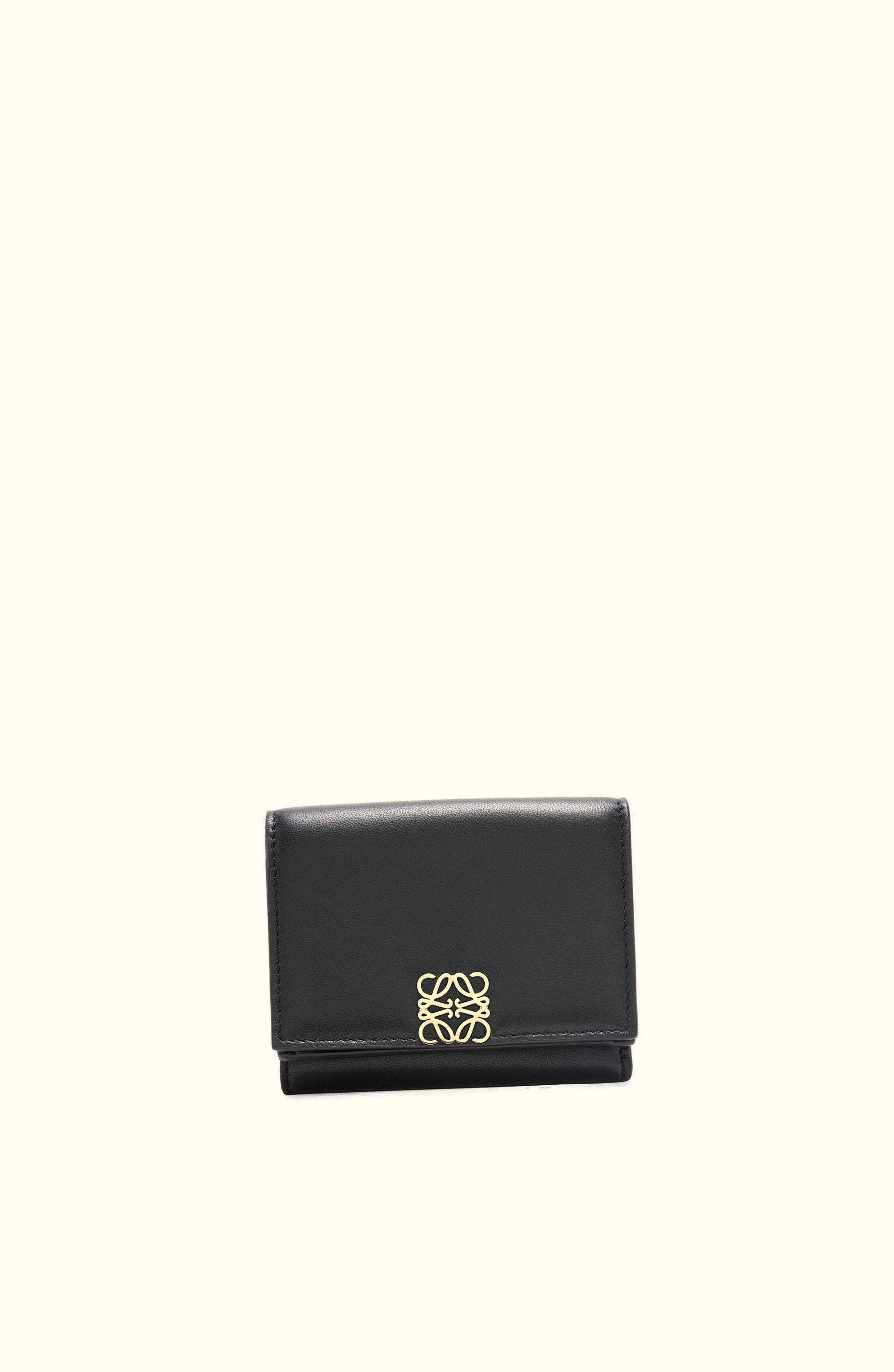 Loewe Loewe Puffer Anagram Trifold Wallet In Shiny Nappa Calfskin Black