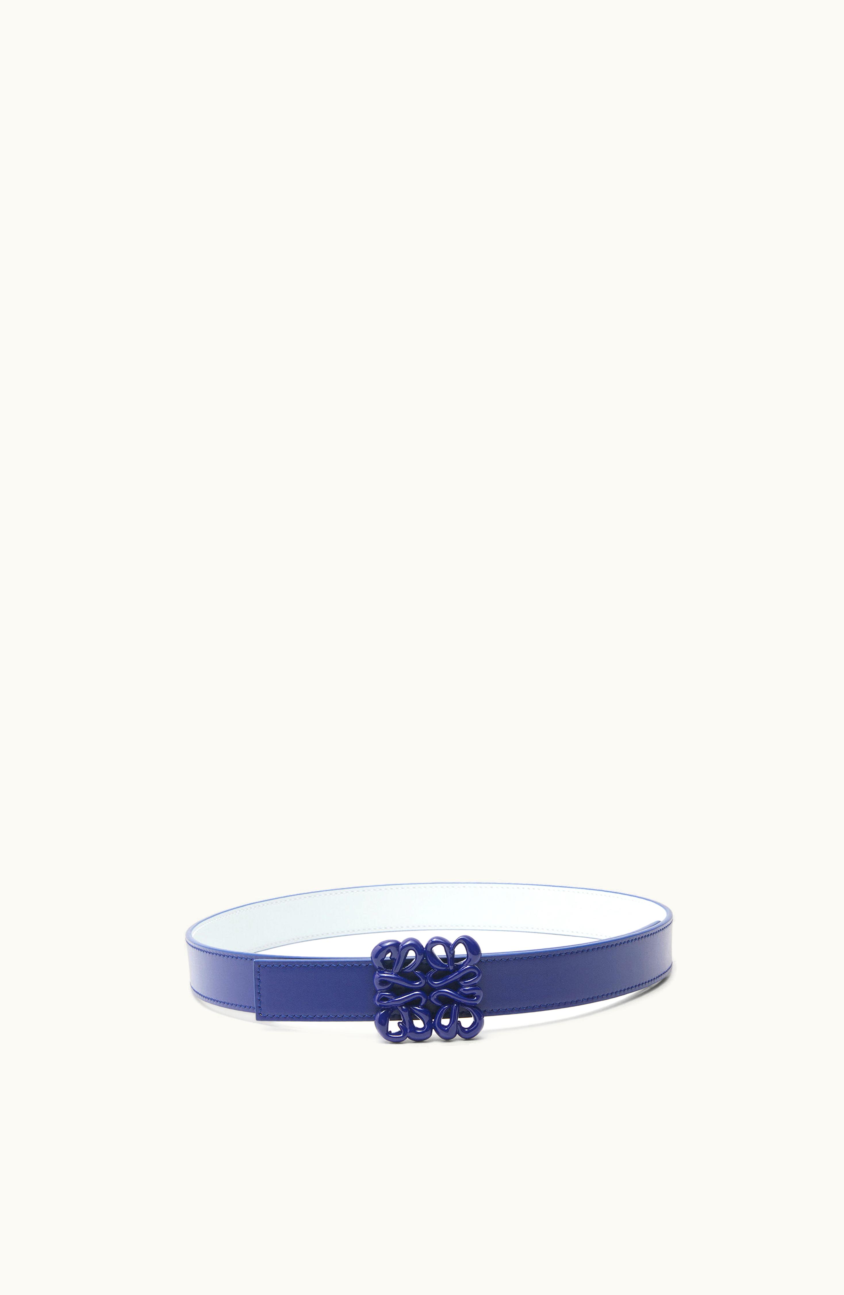 Loewe Loewe Inflated Anagram Belt In Soft Calfskin And Brass Deep Purple Glaze / Kaolin